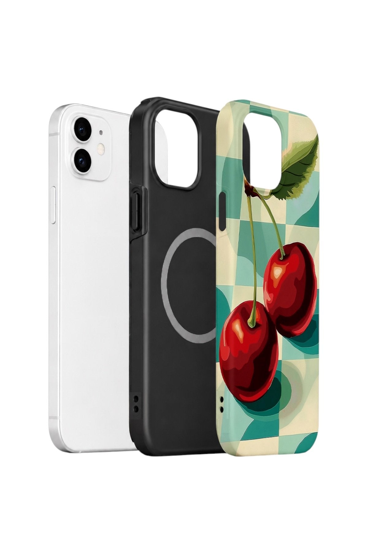 iPhone 11 Vorian Çift Katmanlı MagSafe Kılıf Retro Cherry Pop