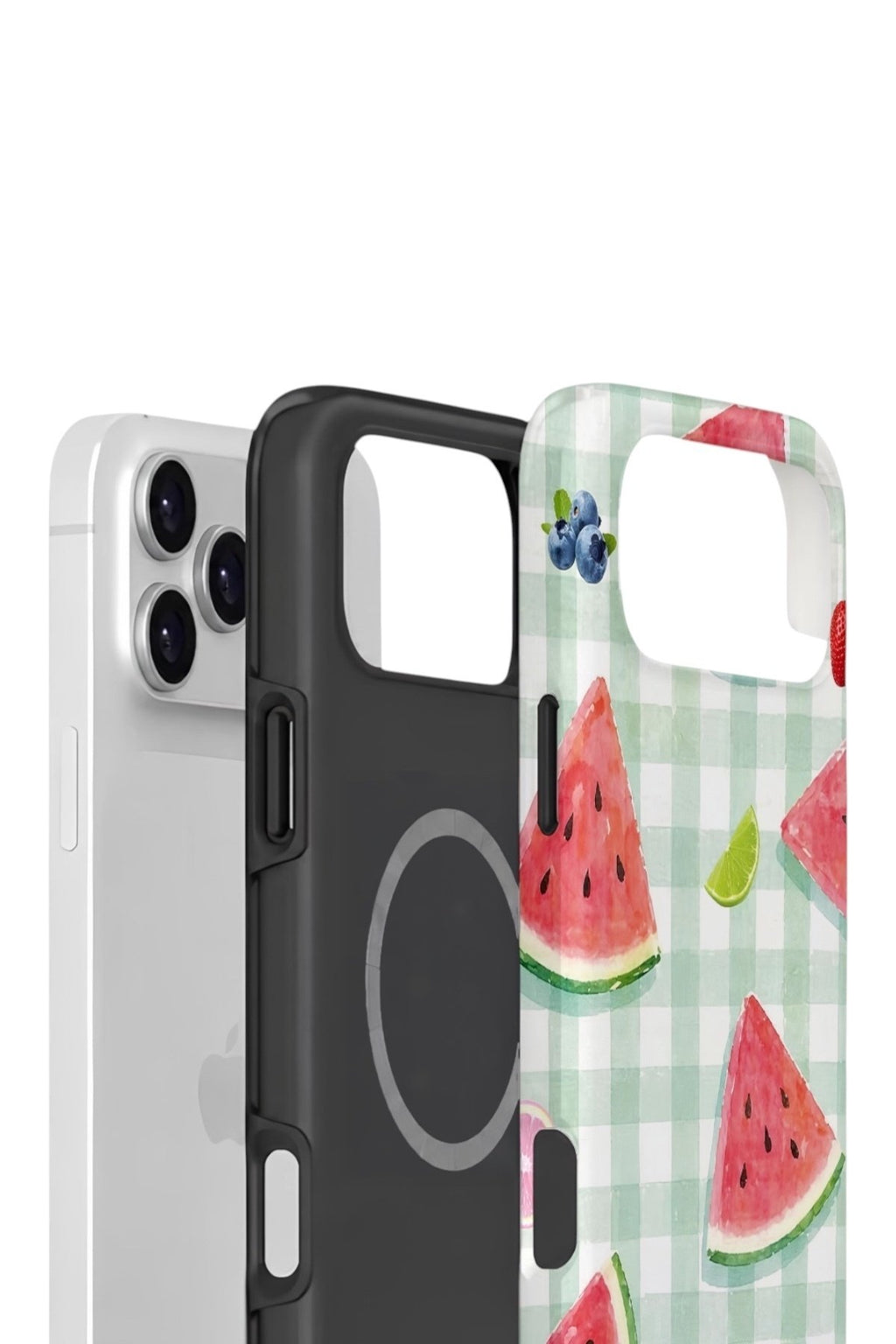 iPhone 17 Pro Max Vorian Çift Katmanlı MagSafe Kılıf Watermelon Picnic Gingham