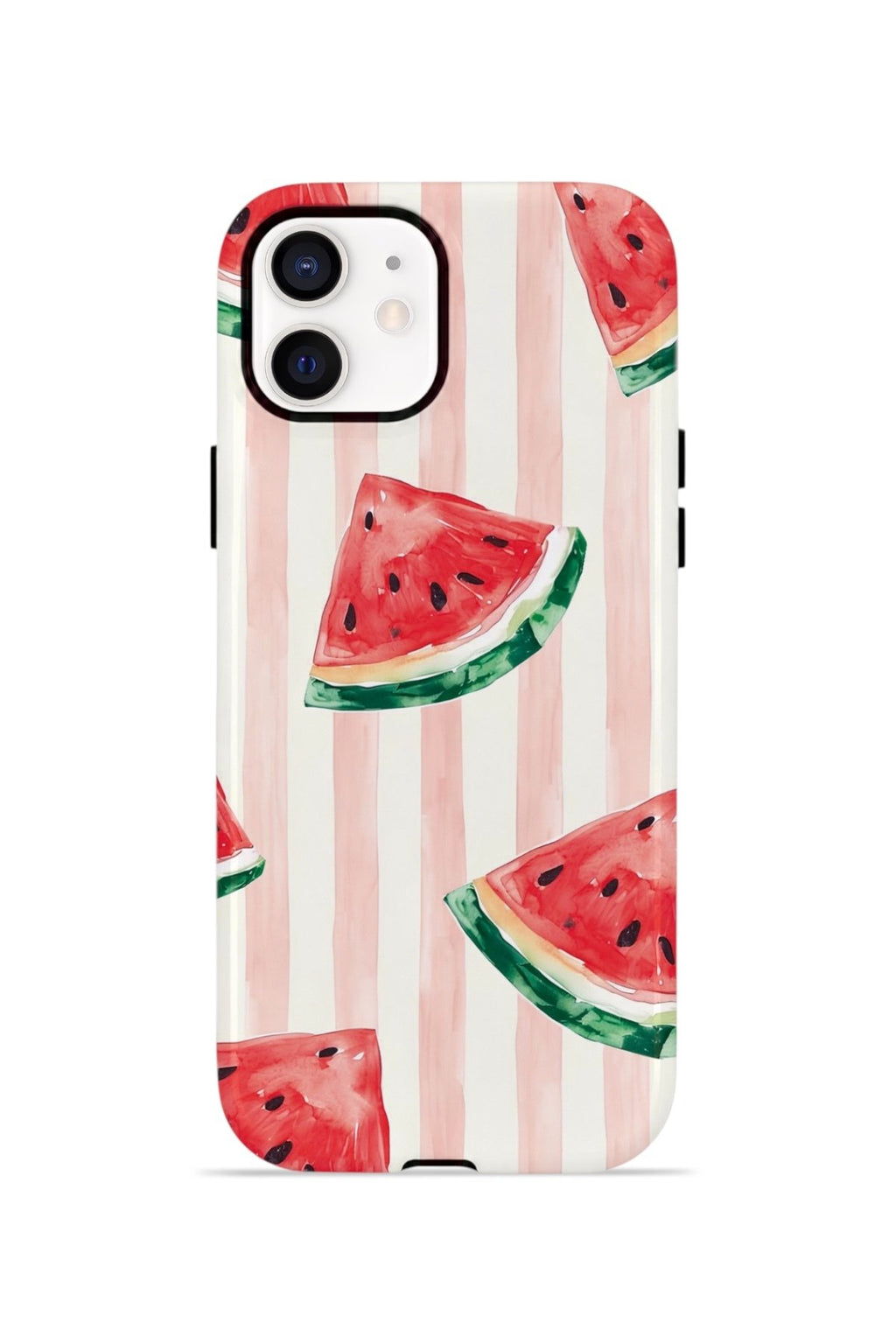 iPhone 11 Vorian Çift Katmanlı MagSafe Kılıf Watermelon Blush Stripe