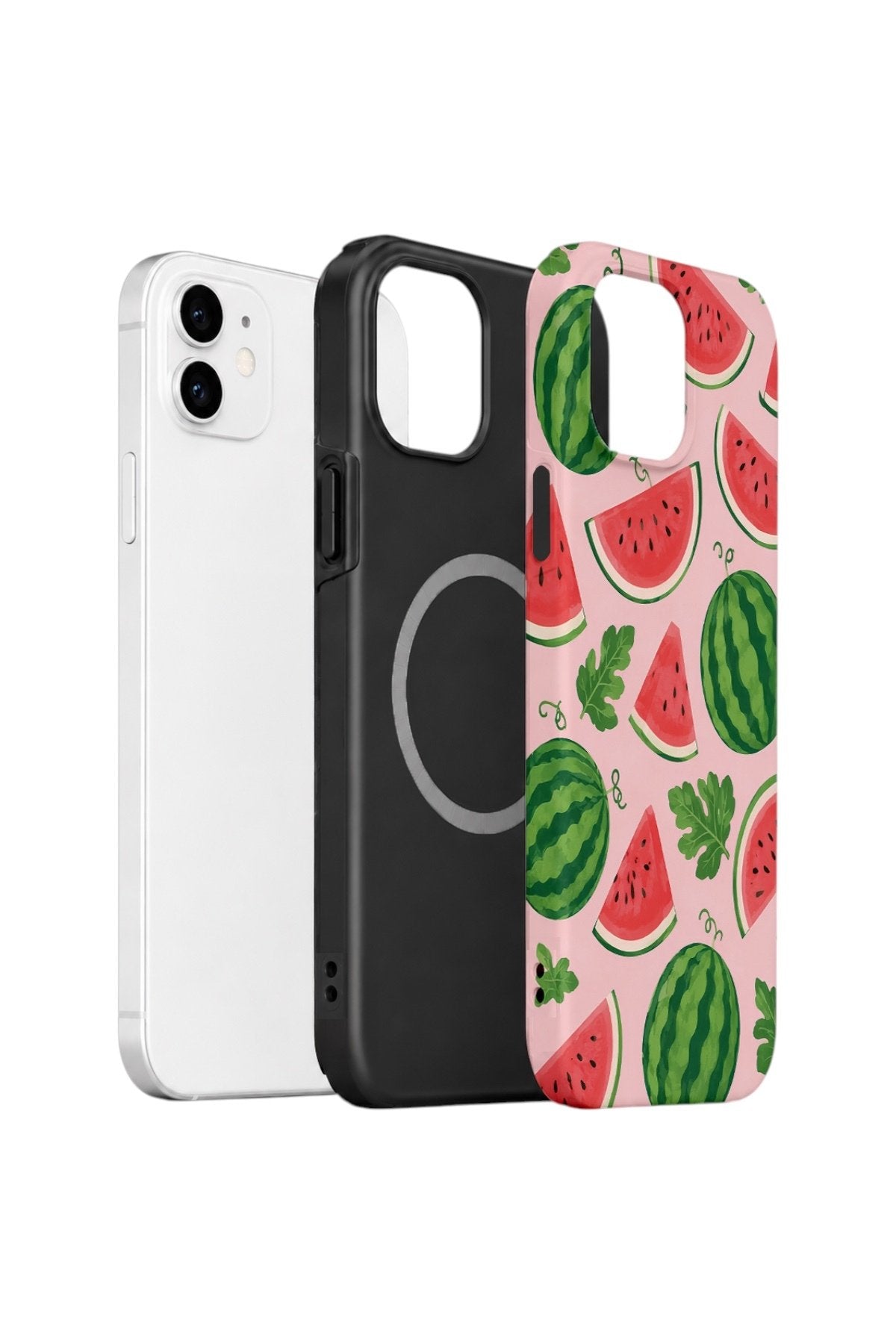 iPhone 11 Vorian Çift Katmanlı MagSafe Kılıf Watermelon Garden Party