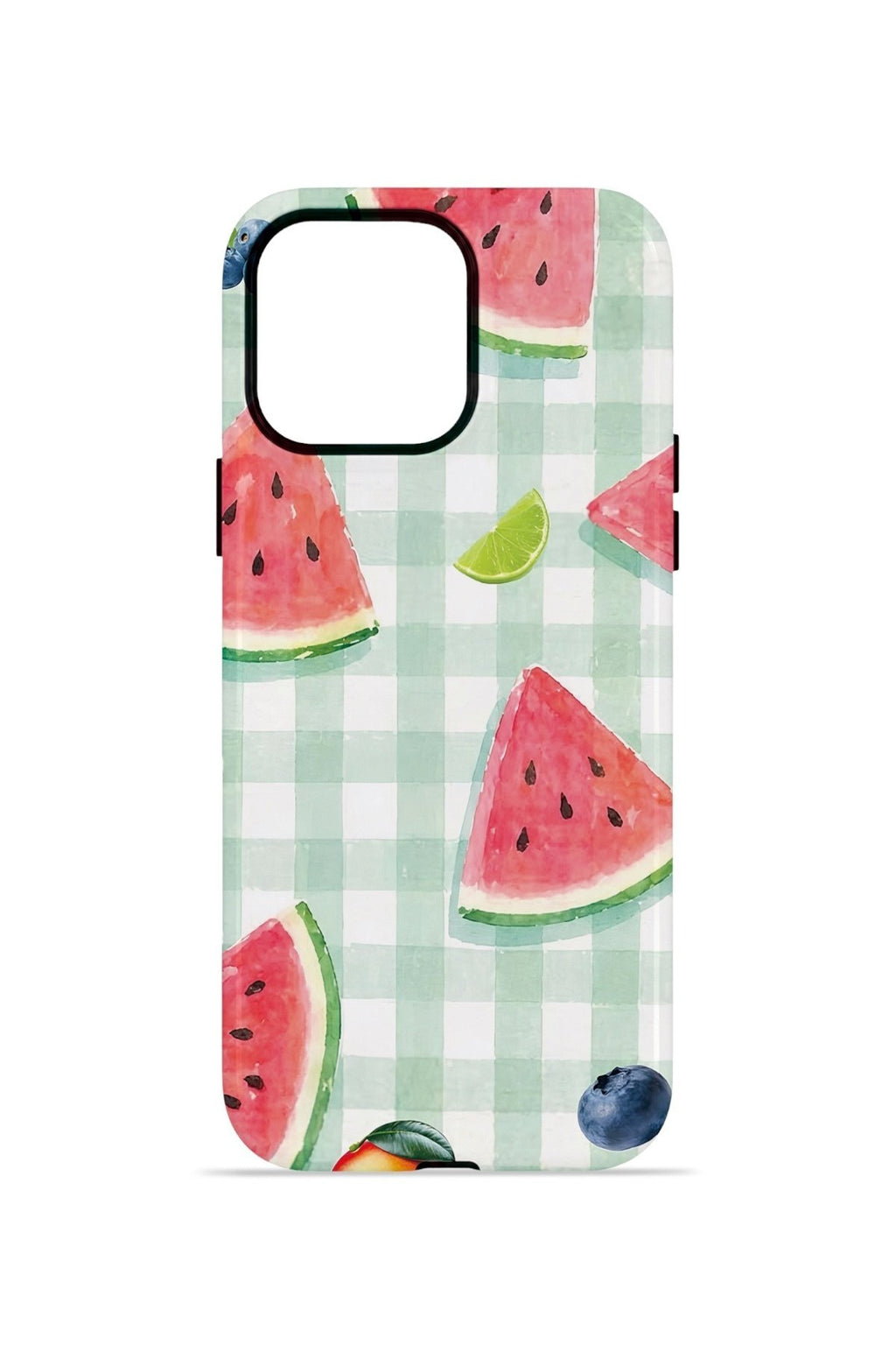 iPhone 13 Pro Max Vorian Çift Katmanlı Kılıf Watermelon Picnic Gingham