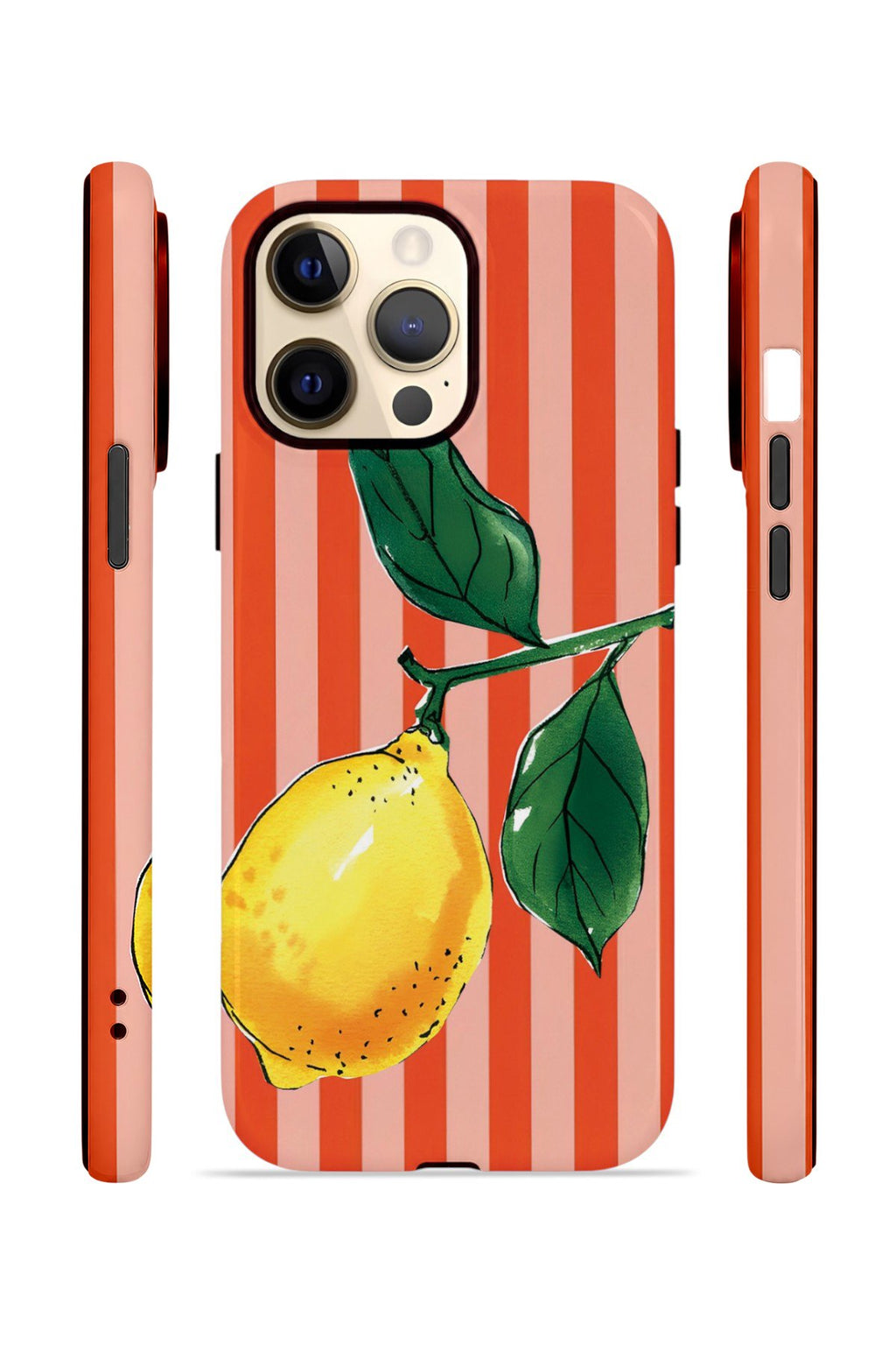 iPhone 13 Pro Max Vorian Çift Katmanlı MagSafe Kılıf Sicilian Lemon Red Stripe