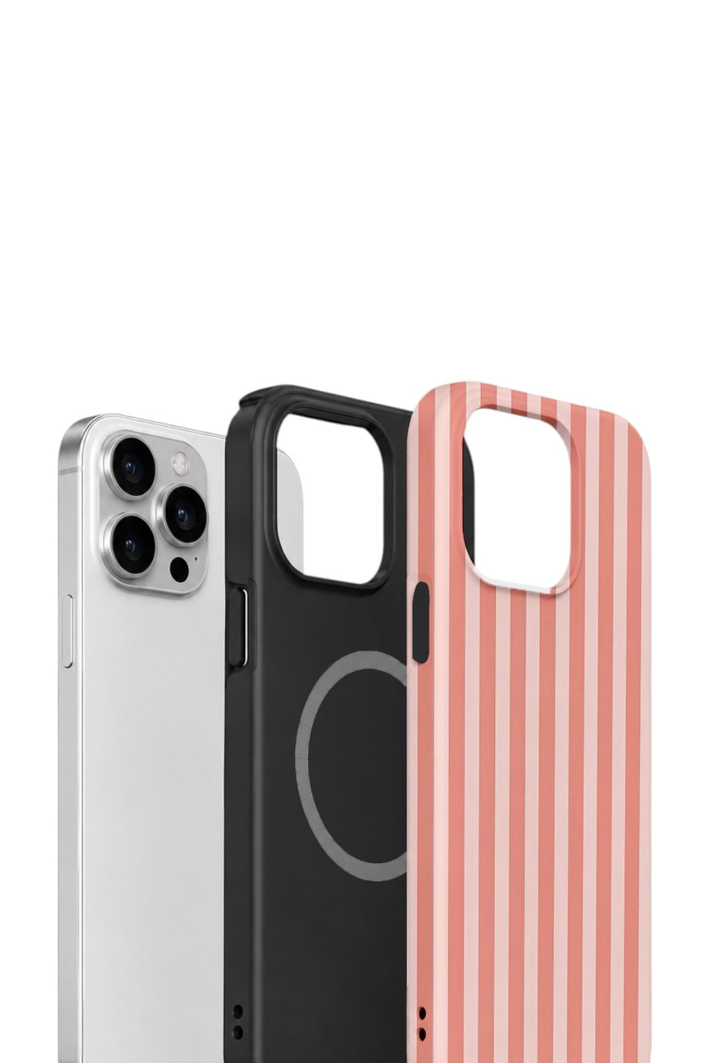 iPhone 15 Pro Max Vorian Çift Katmanlı MagSafe Kılıf Coral Riviera Stripe