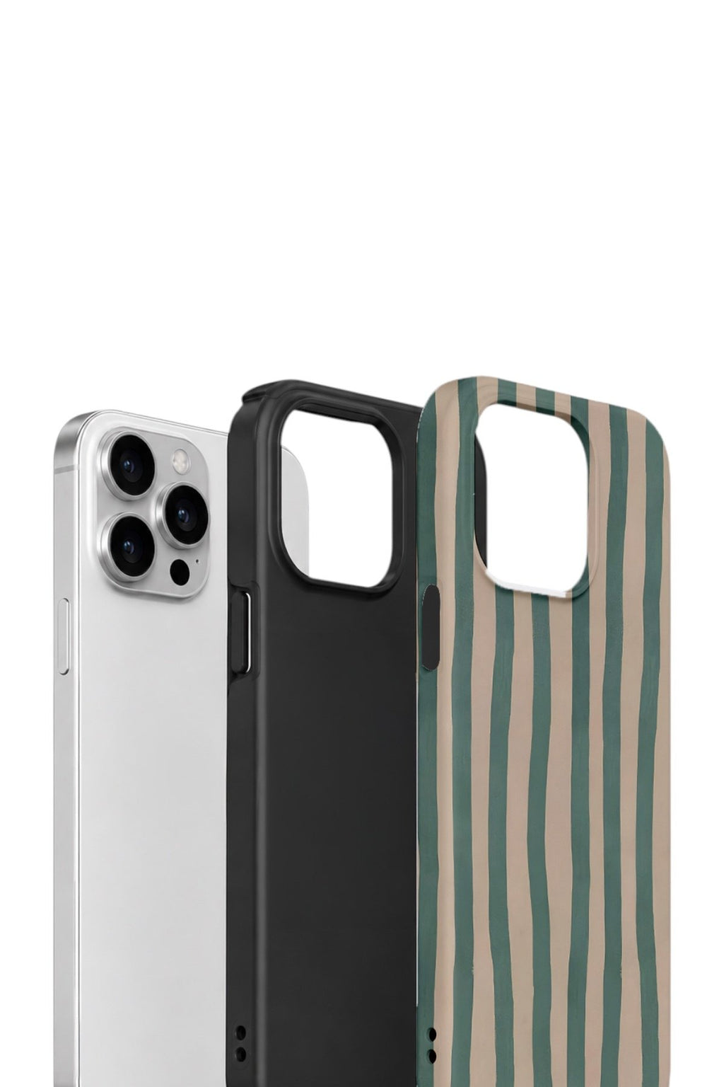 iPhone 12 Pro Max Vorian Çift Katmanlı Kılıf Sage Riviera Stripe