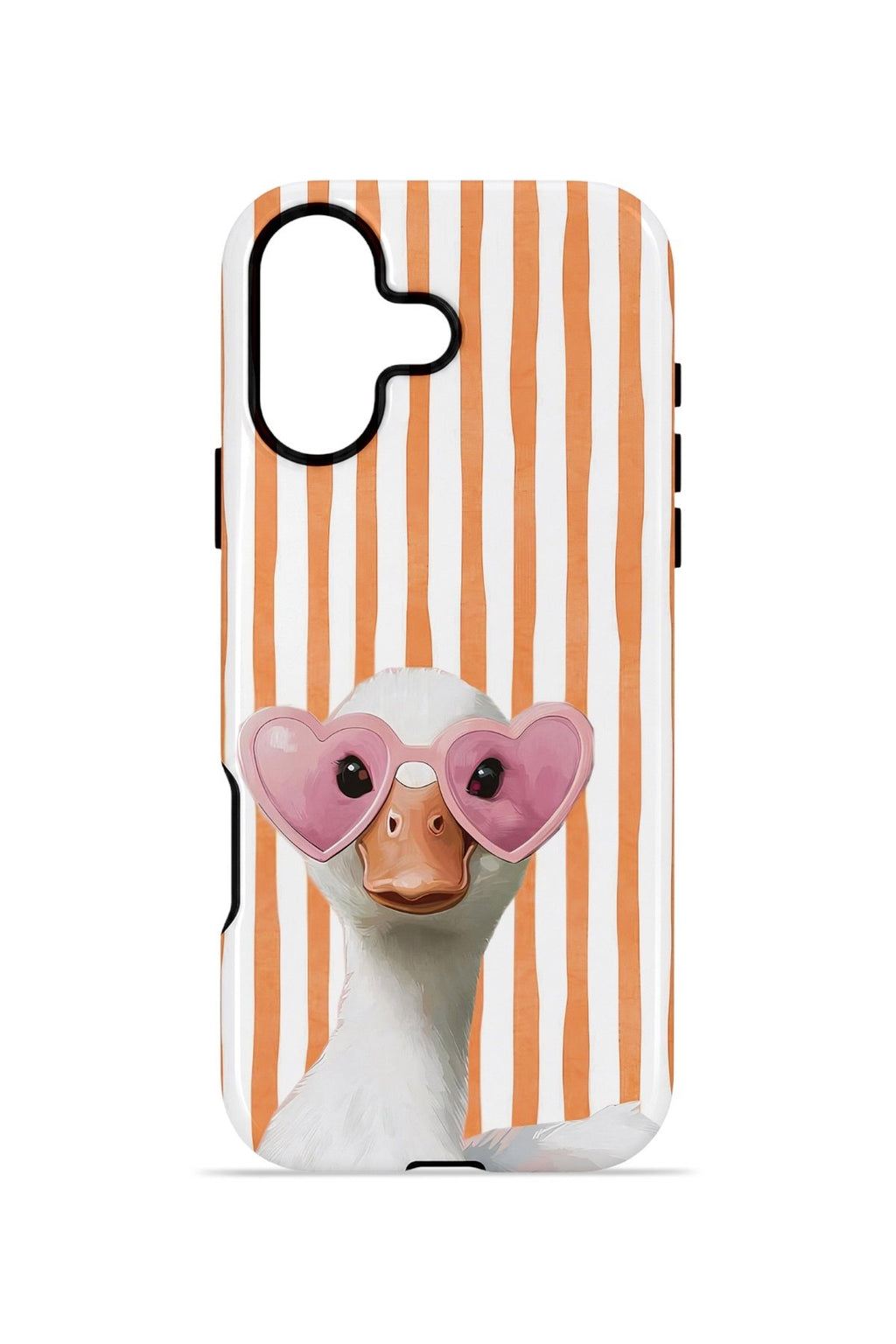 iPhone 16 Vorian Çift Katmanlı Kılıf Heart Glasses Goose