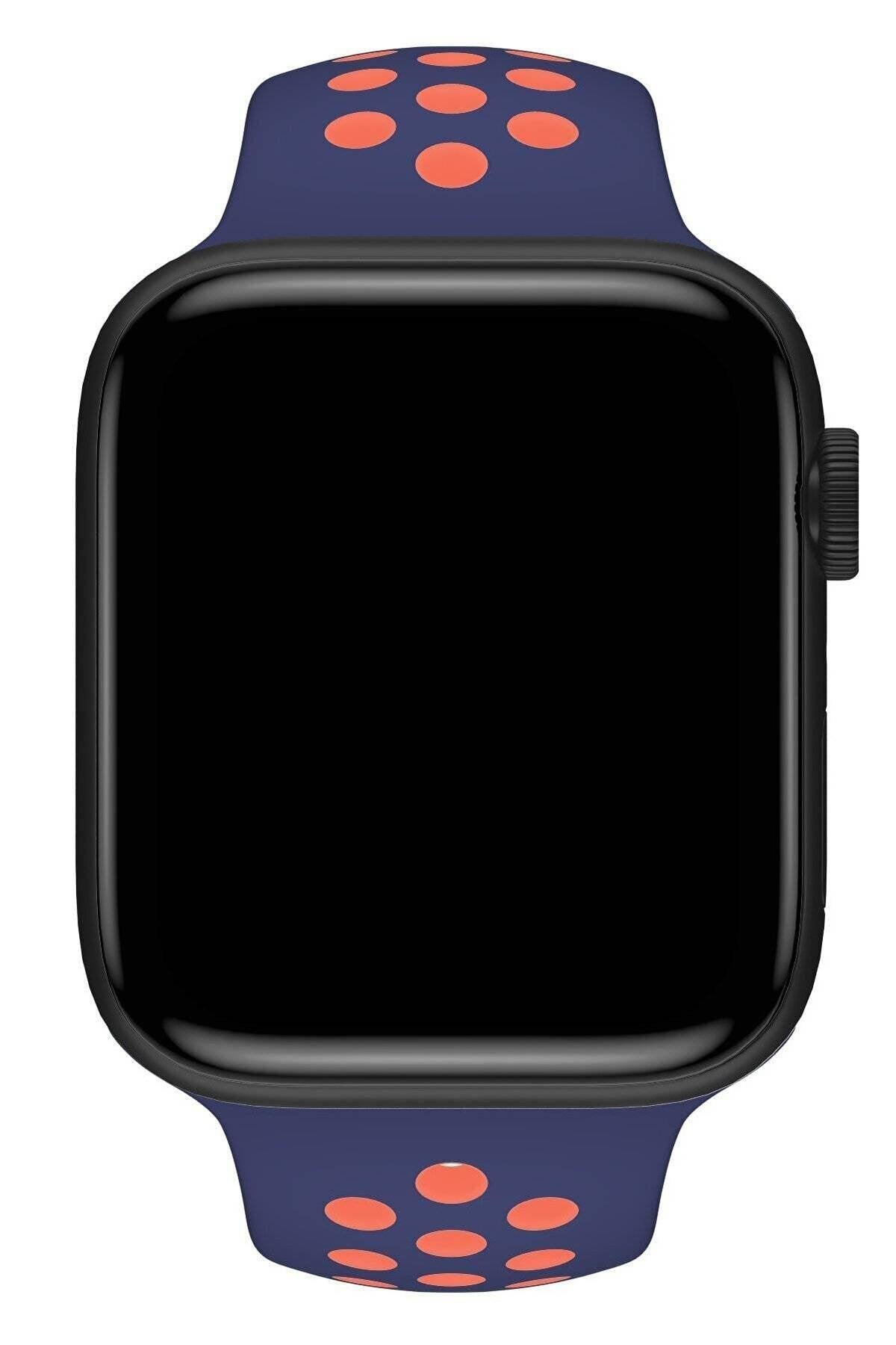 Apple Watch Series  Fileli Kordon Lacivert-Pembe