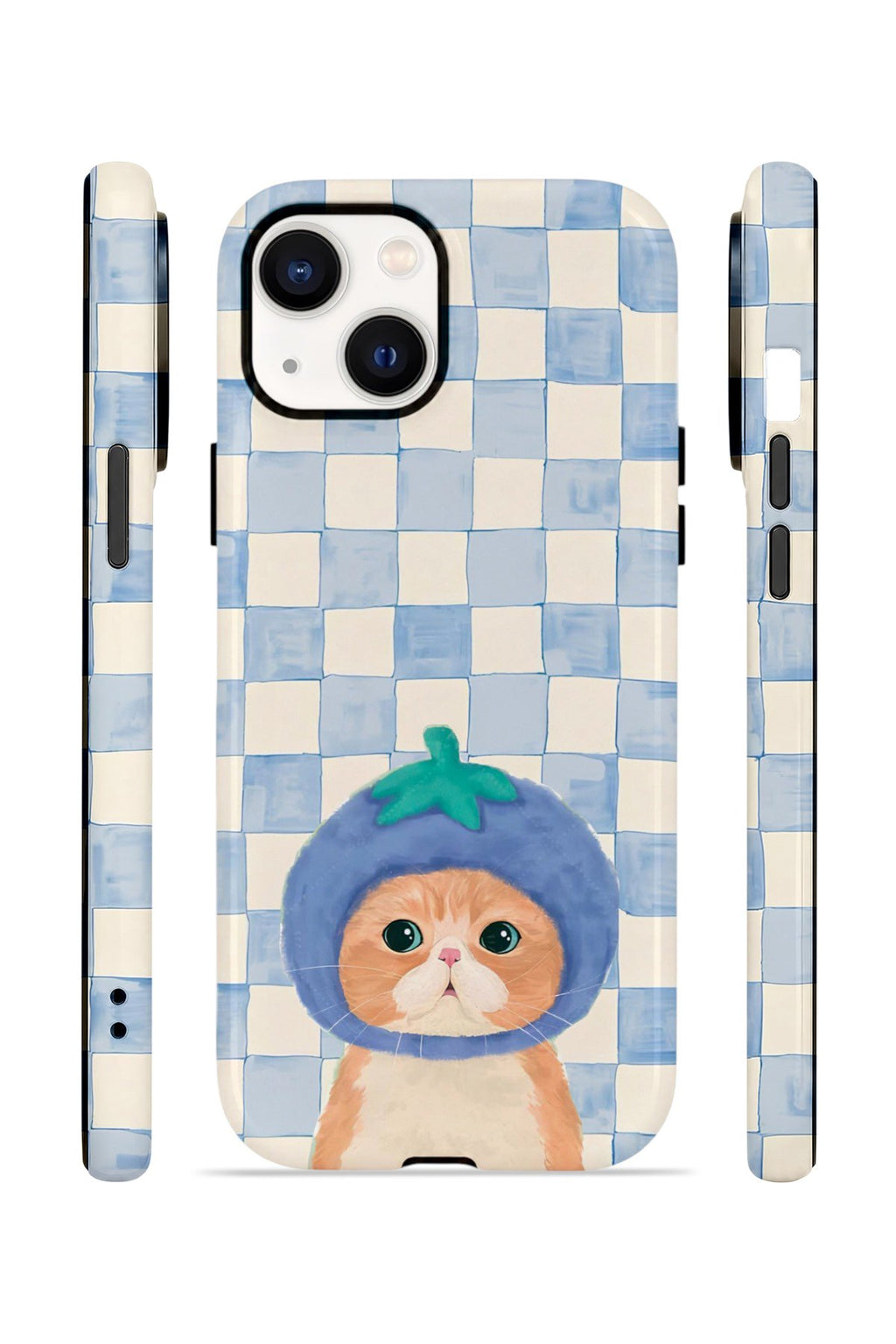 iPhone 14 Plus Vorian Çift Katmanlı MagSafe Kılıf Blueberry Cat Check