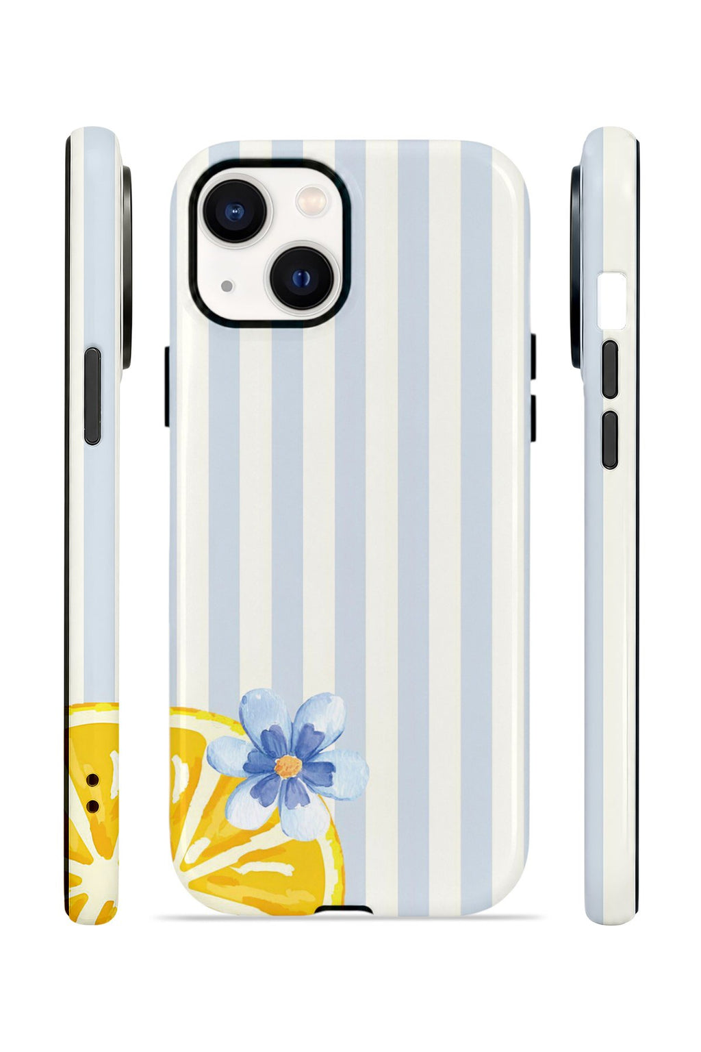 iPhone 15 Plus Vorian Çift Katmanlı Kılıf Blue Lemon Blossom
