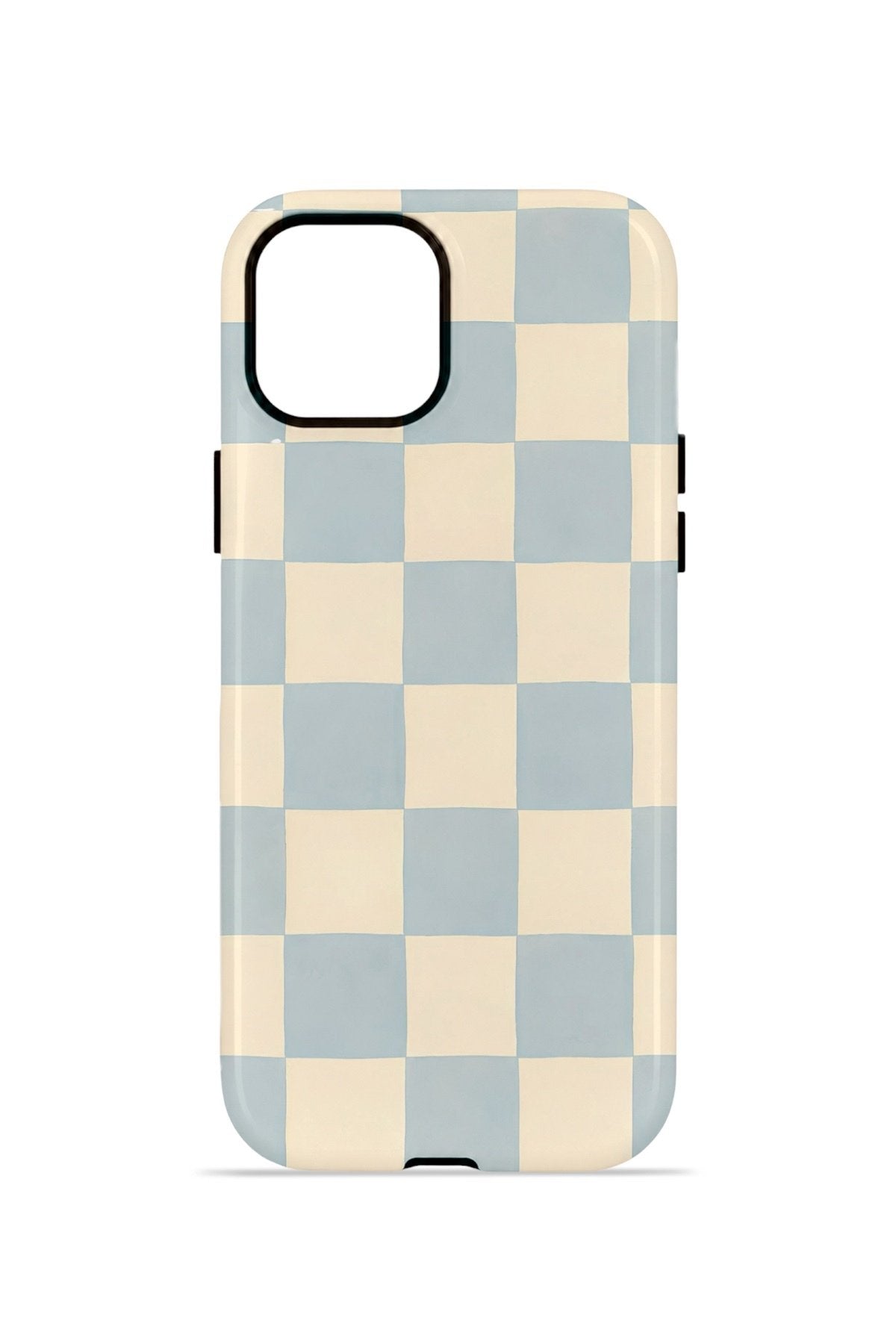 iPhone 14 Vorian Çift Katmanlı Kılıf Powder Blue Checker