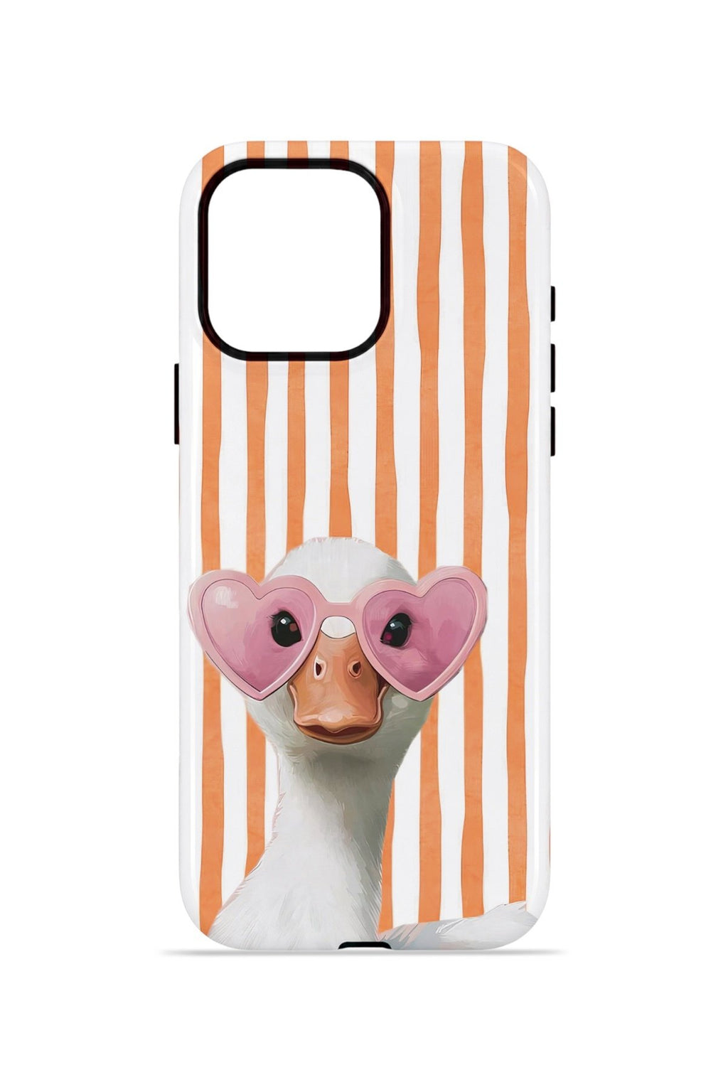 iPhone 15 Pro Max Vorian Çift Katmanlı MagSafe Kılıf Heart Glasses Goose