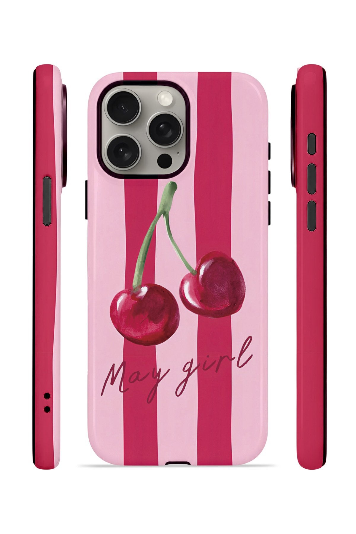 iPhone 15 Pro Max Vorian Çift Katmanlı Kılıf Cherry Girl