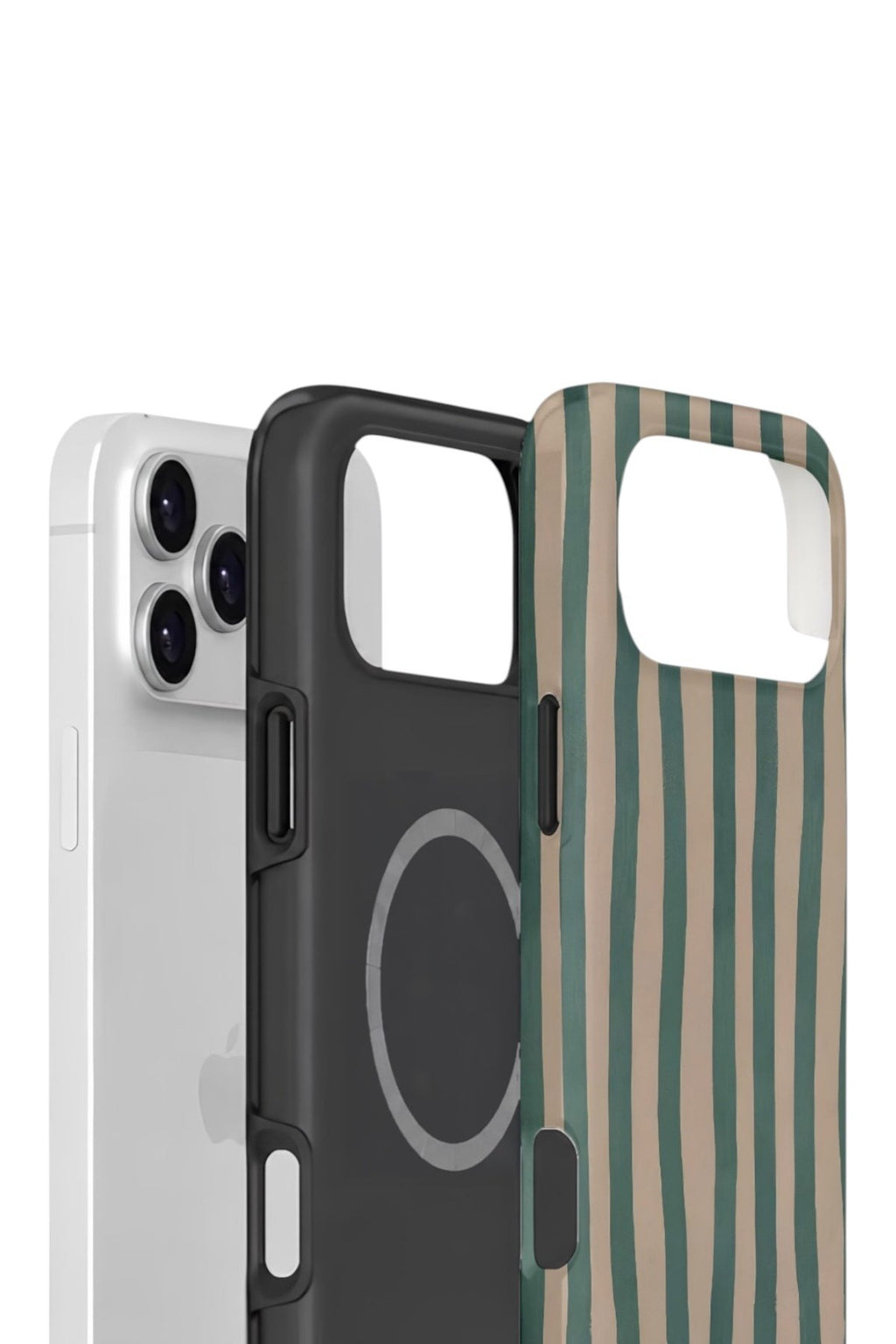 iPhone 17 Pro Max Vorian Çift Katmanlı MagSafe Kılıf Sage Riviera Stripe