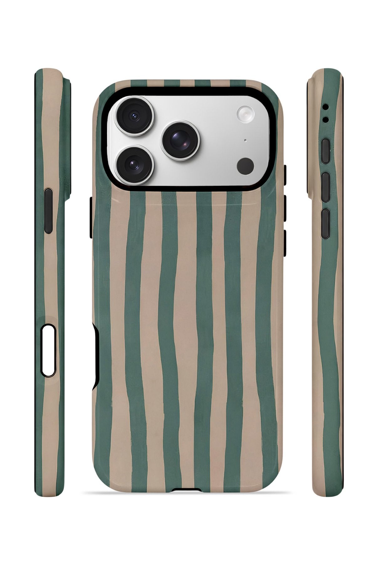 iPhone 17 Pro Vorian Çift Katmanlı MagSafe Kılıf Sage Riviera Stripe