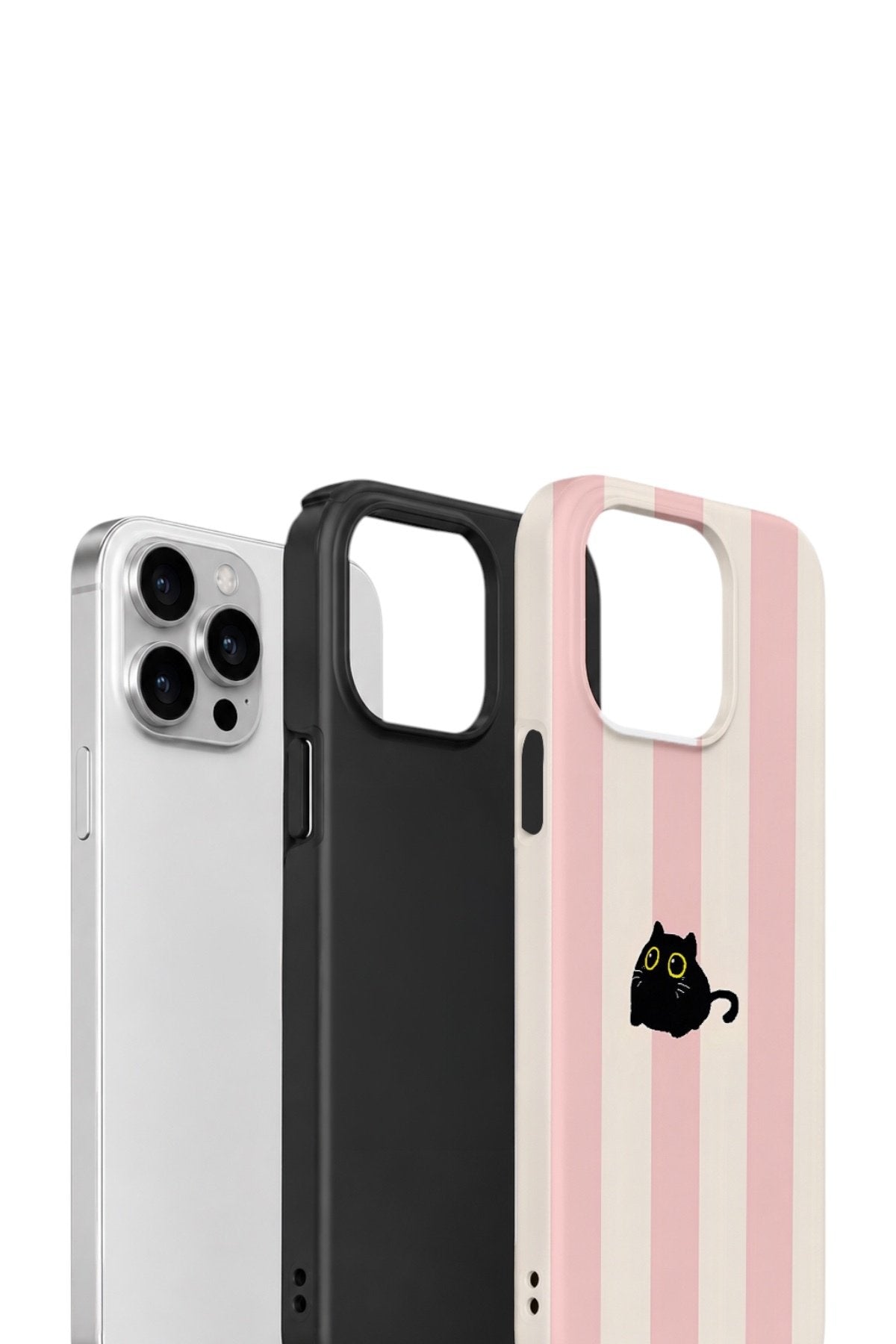 iPhone 14 Pro Max Vorian Çift Katmanlı Kılıf Midnight Cat Stripe