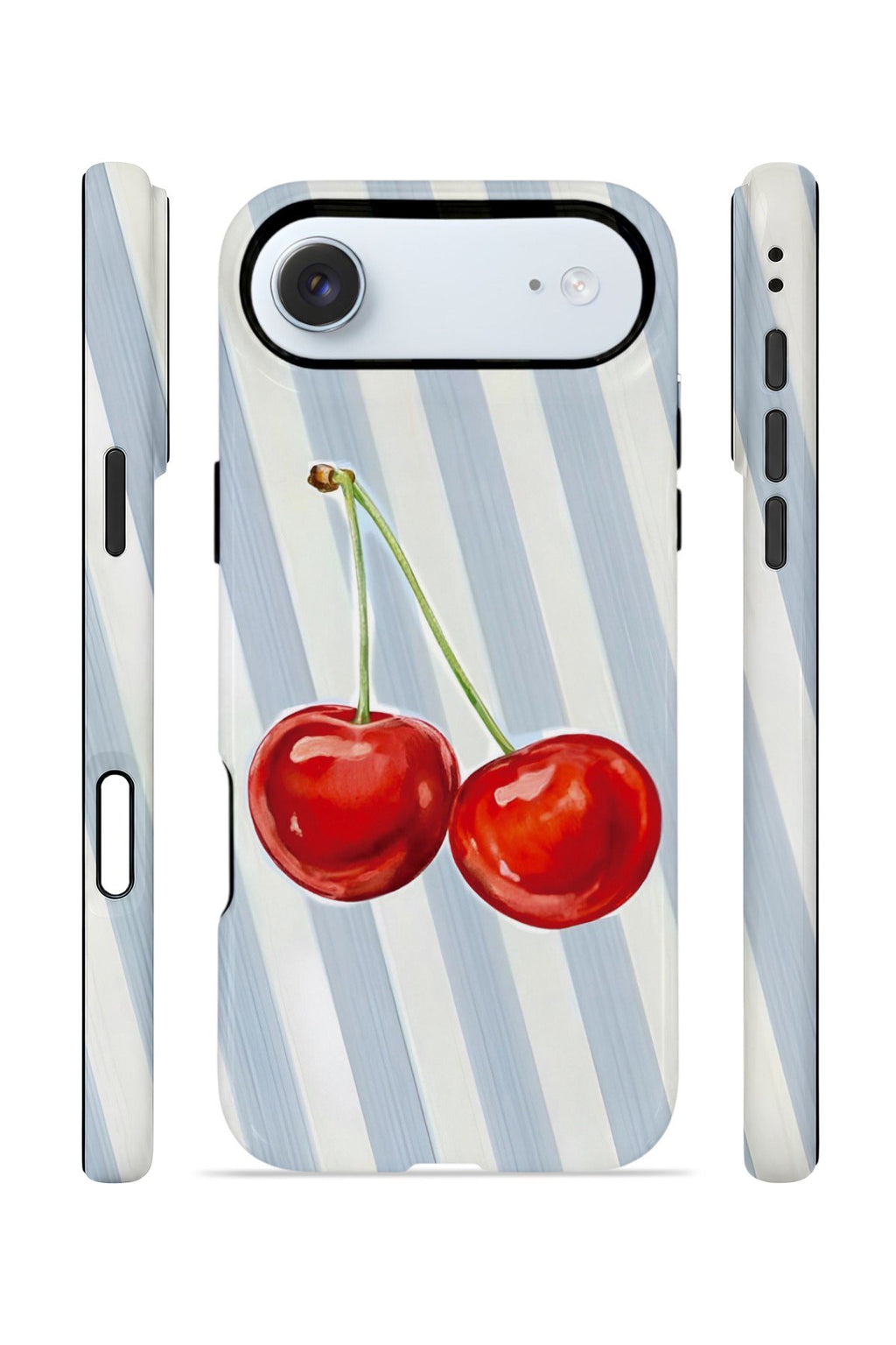 iPhone 17 Air Vorian Çift Katmanlı MagSafe Kılıf Cherry Blue Stripe