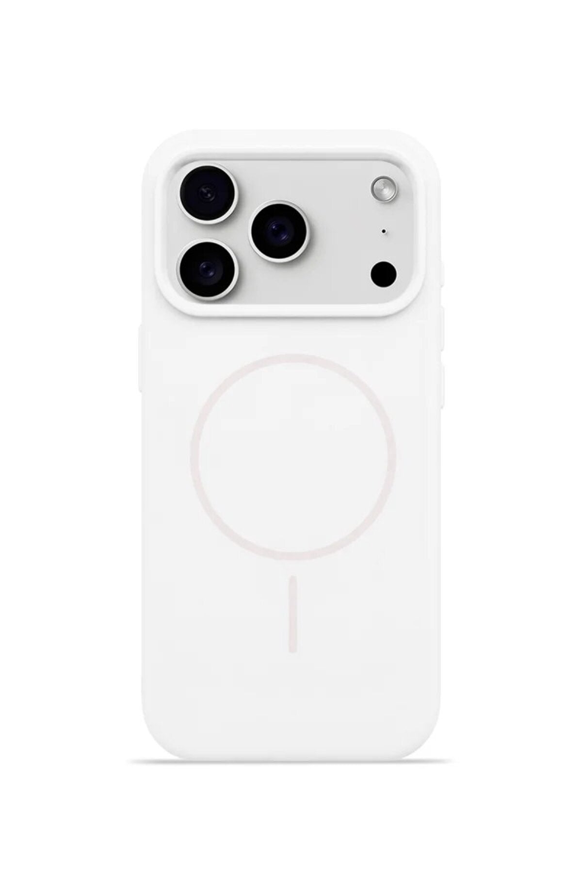 iPhone 17 Pro 6.3" Mag Core Akıllı MagSafe Animasyonlu Silikon Kılıf Beyaz