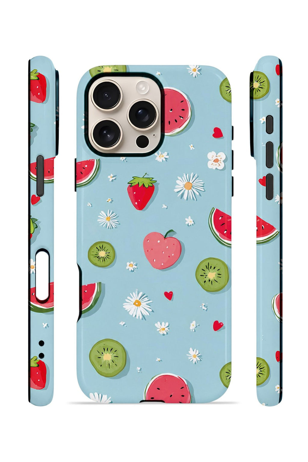 iPhone 16 Pro Vorian Çift Katmanlı Kılıf Fruit Confetti Sky