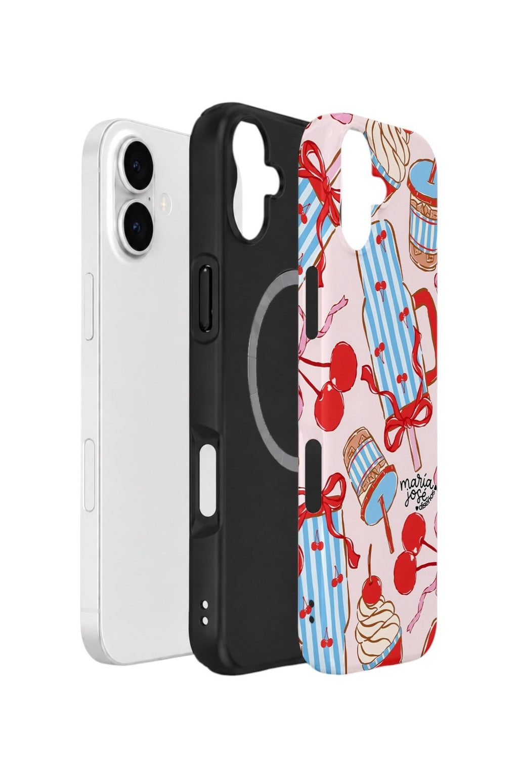 iPhone 16 Vorian Çift Katmanlı MagSafe Kılıf Dolce Cherry Picnic