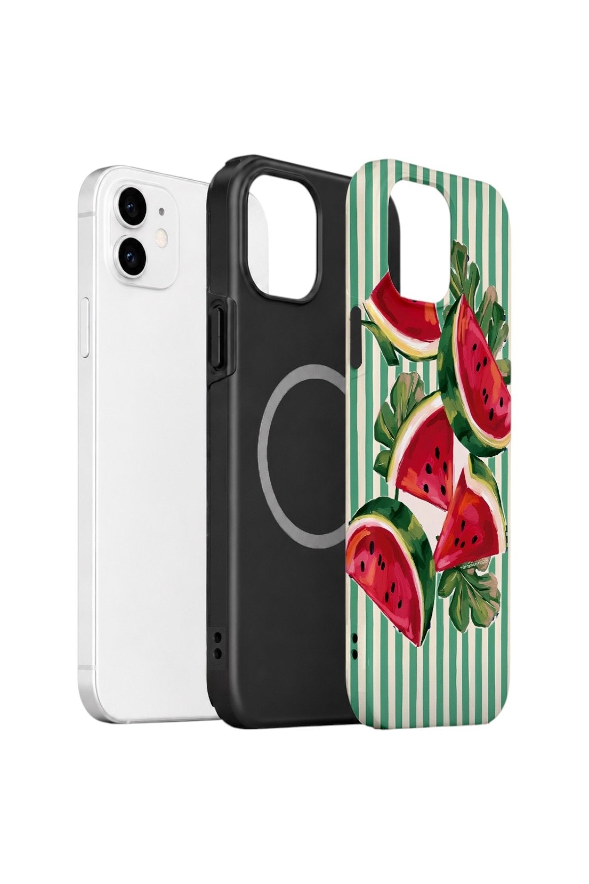 iPhone 12 Vorian Çift Katmanlı MagSafe Kılıf Watermelon Cabana