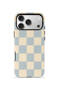 iPhone 17 Pro Vorian Çift Katmanlı MagSafe Kılıf Powder Blue Checker