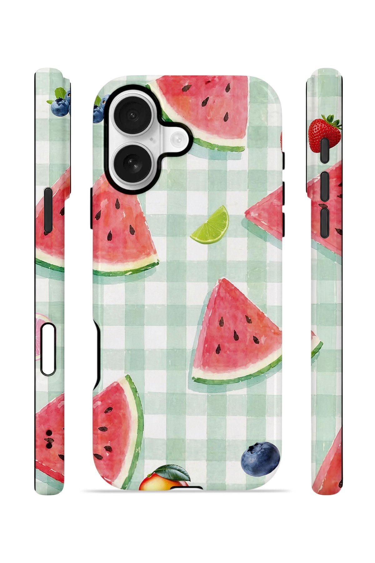 iPhone 17 Vorian Çift Katmanlı MagSafe Kılıf Watermelon Picnic Gingham