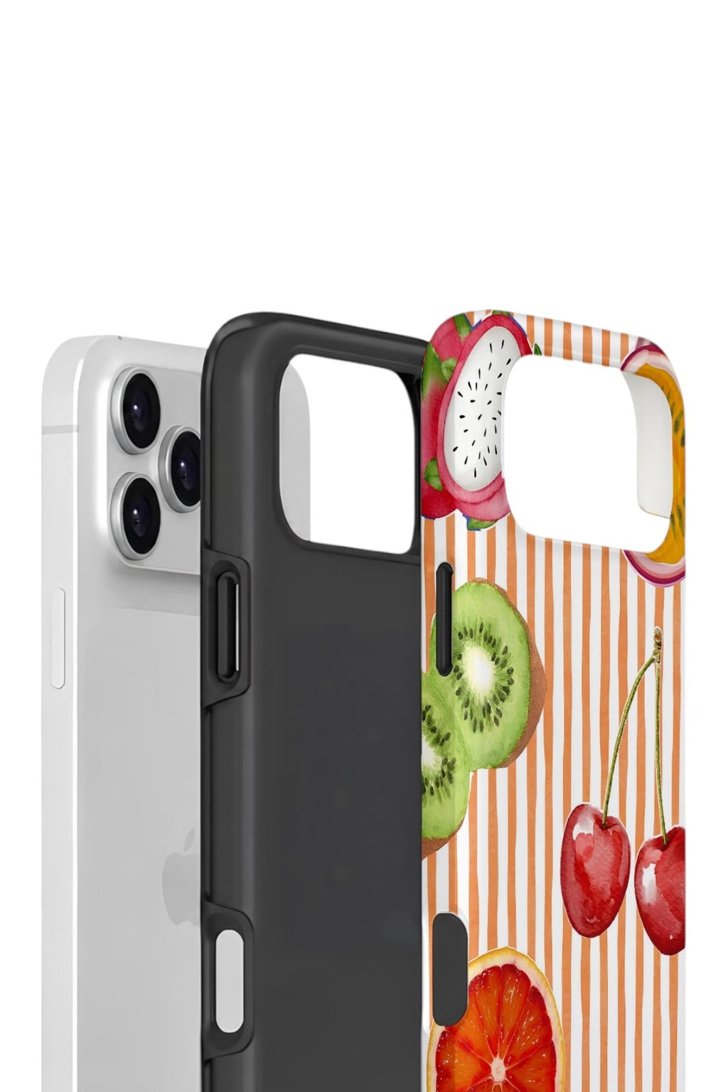 iPhone 17 Pro Max Vorian Çift Katmanlı Kılıf Tutti Frutti Stripe