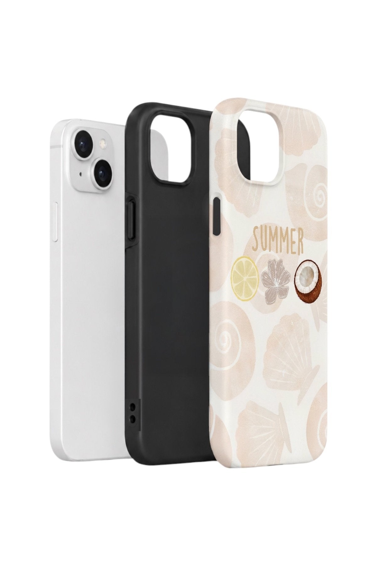 iPhone 13 Vorian Çift Katmanlı Kılıf Coconut Summer Notes