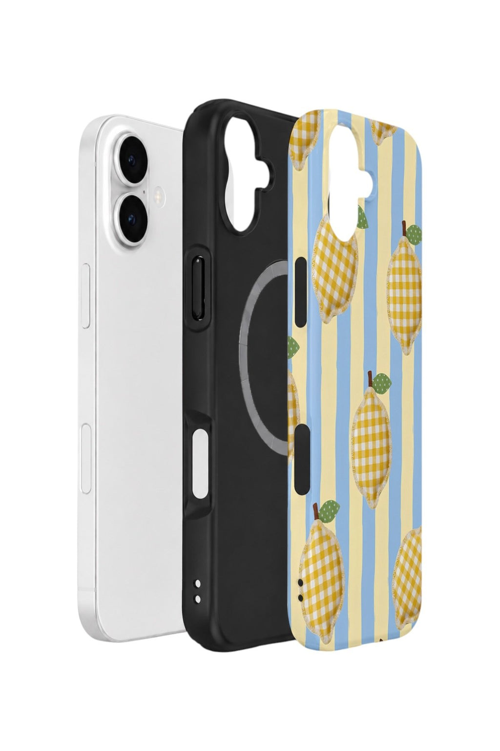iPhone 17 Vorian Çift Katmanlı MagSafe Kılıf Gingham Lemon Grove