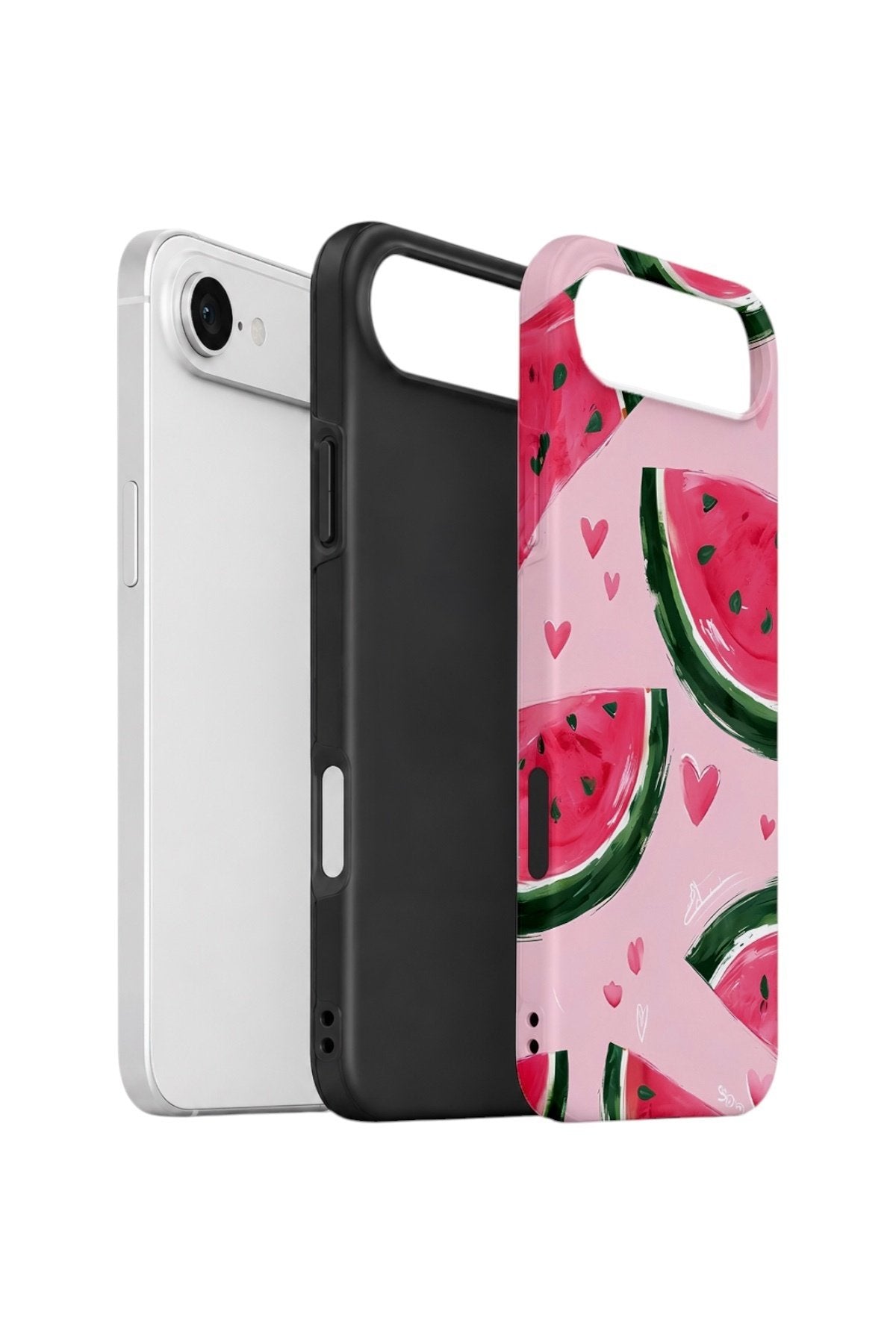 iPhone 17 Air Vorian Çift Katmanlı Kılıf Watermelon Hearts