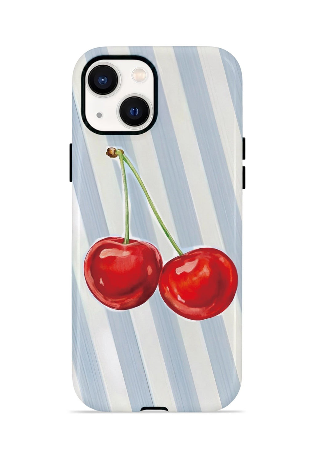iPhone 14 Vorian Çift Katmanlı MagSafe Kılıf Cherry Blue Stripe