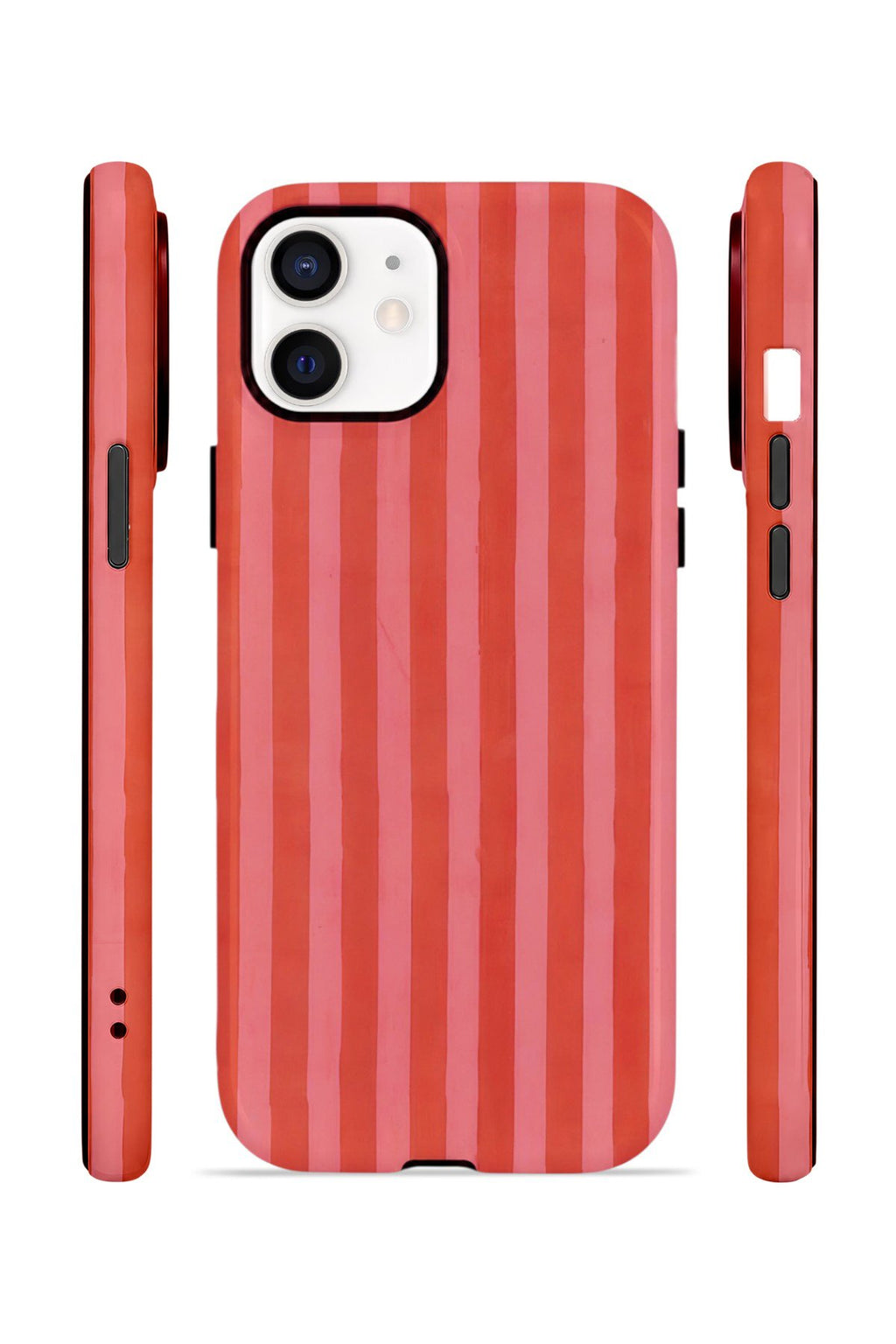 iPhone 12 Vorian Çift Katmanlı Kılıf Tomato Red Stripe