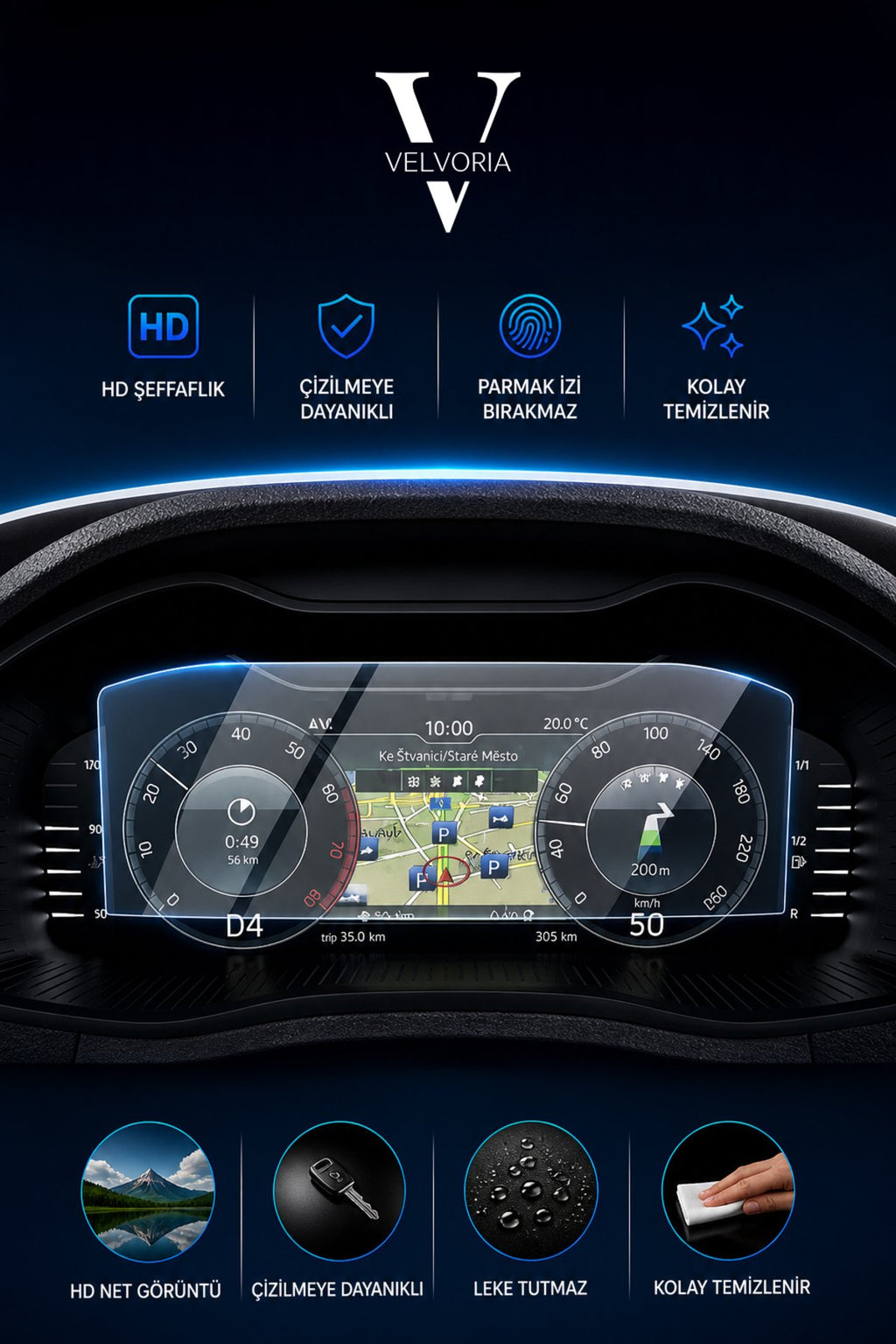 Skoda Superb Dijital Gösterge Nano Glass Ekran Koruyucu