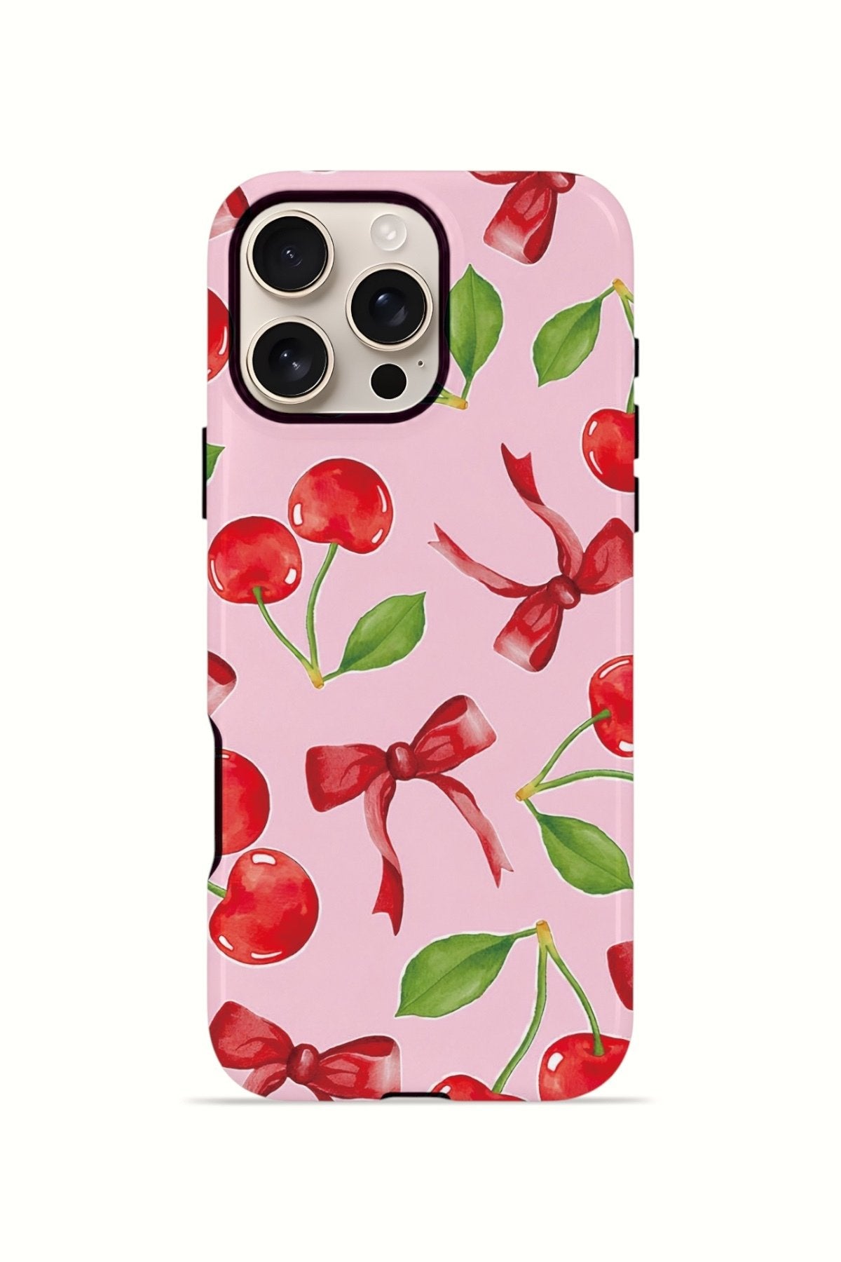 iPhone 16 Pro Vorian Çift Katmanlı Kılıf Cherry Ribbon Garden
