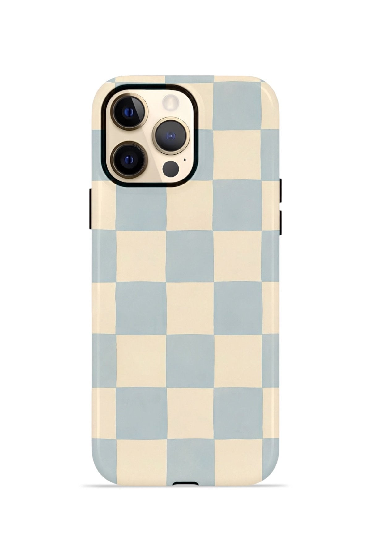 iPhone 12 Pro Max Vorian Çift Katmanlı Kılıf Powder Blue Checker