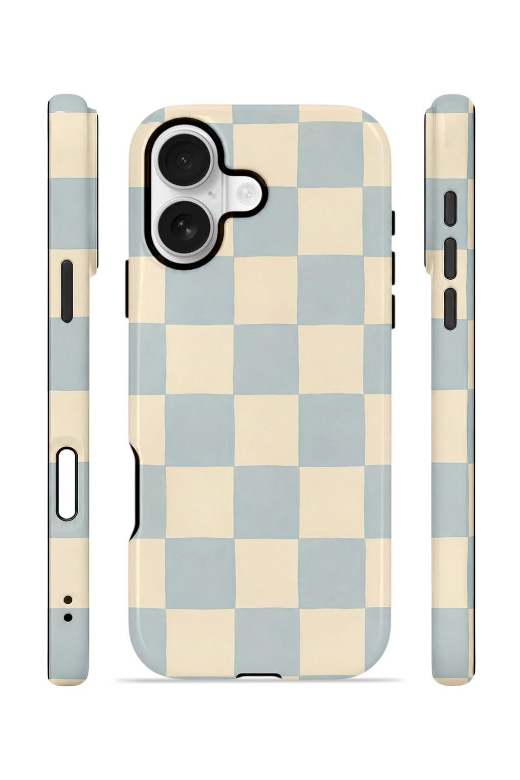 iPhone 16 Plus Vorian Çift Katmanlı Kılıf Powder Blue Checker