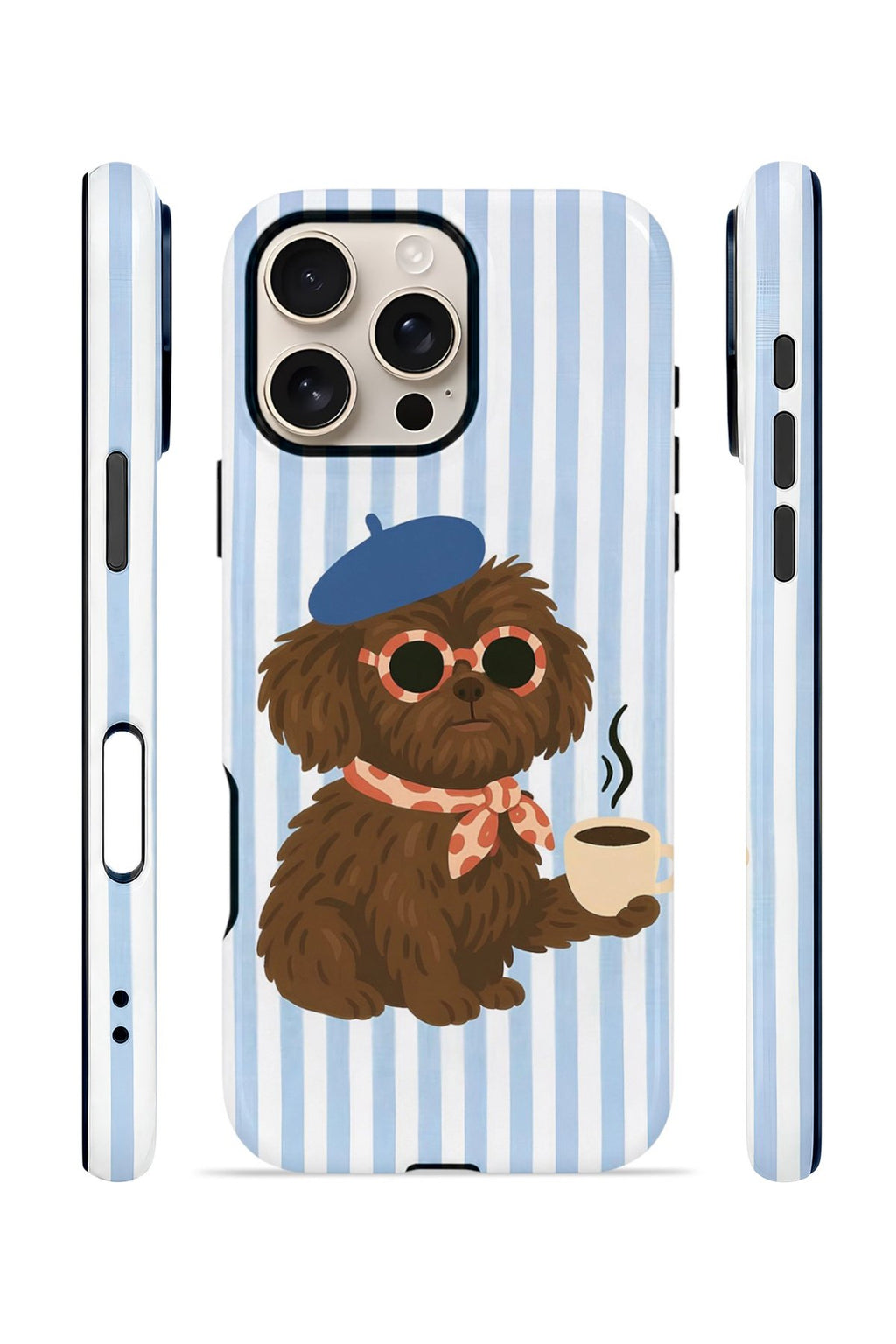 iPhone 16 Pro Vorian Çift Katmanlı Kılıf Cafe Dog Riviera