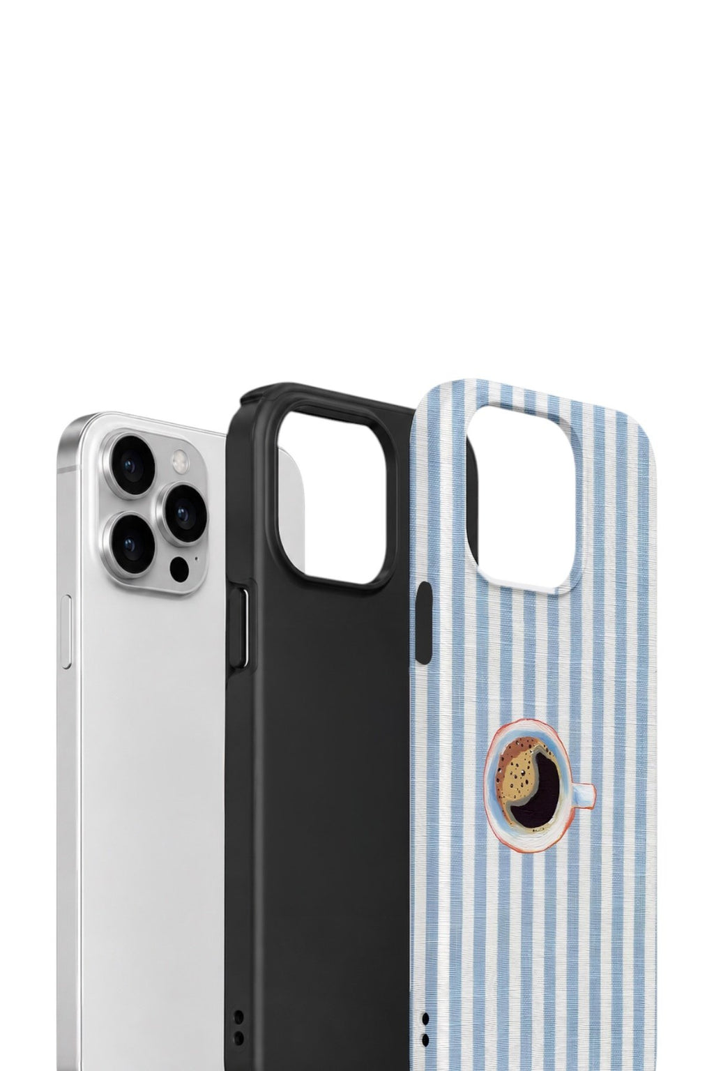 iPhone 12 Pro Vorian Çift Katmanlı Kılıf Morning Coffee Stripe