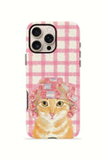 iPhone 16 Pro Max Vorian Çift Katmanlı Kılıf Pink Picnic Cat