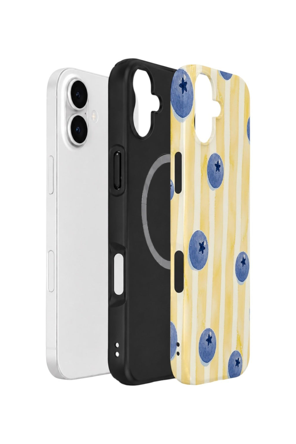 iPhone 16 Plus Vorian Çift Katmanlı MagSafe Kılıf Blueberry Sun Stripe