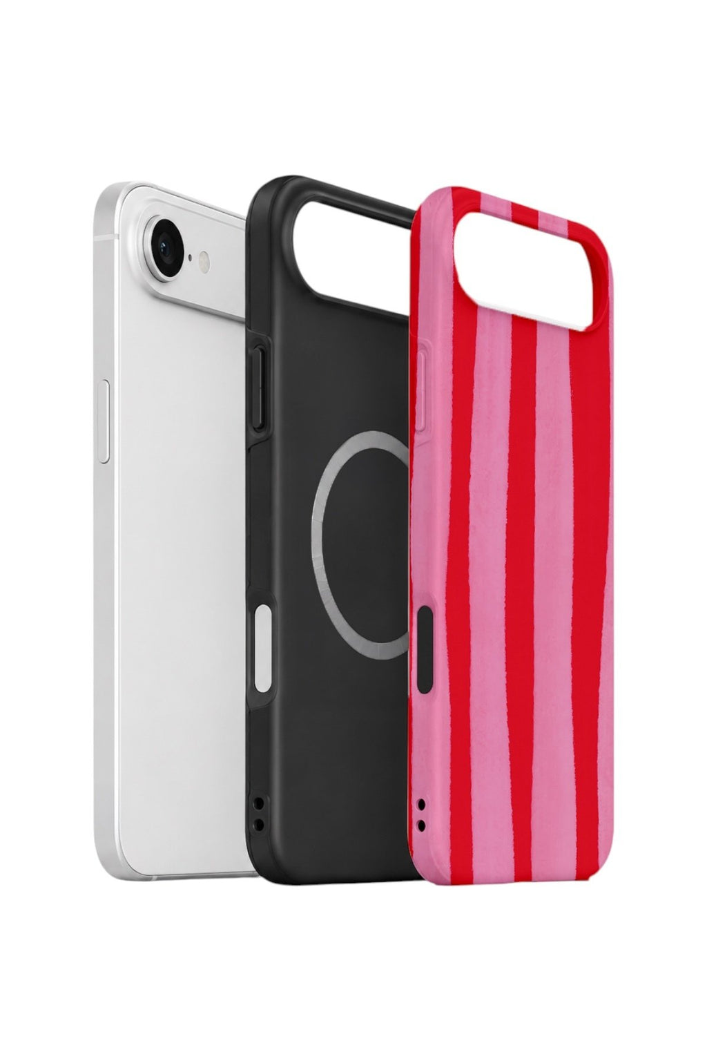 iPhone 17 Air Vorian Çift Katmanlı MagSafe Kılıf Raspberry Bold Stripe
