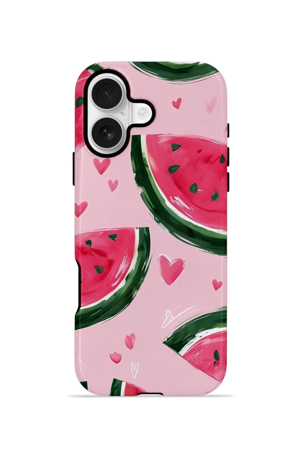 iPhone 17 Vorian Çift Katmanlı Kılıf Watermelon Hearts