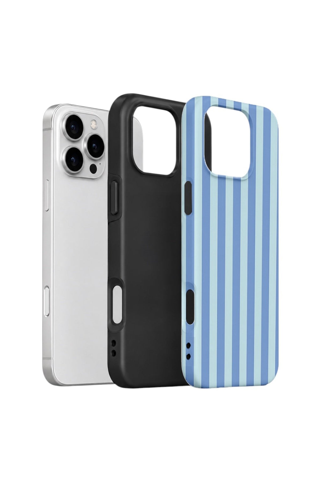 iPhone 16 Pro Max Vorian Çift Katmanlı Kılıf Blue Gelato Stripe