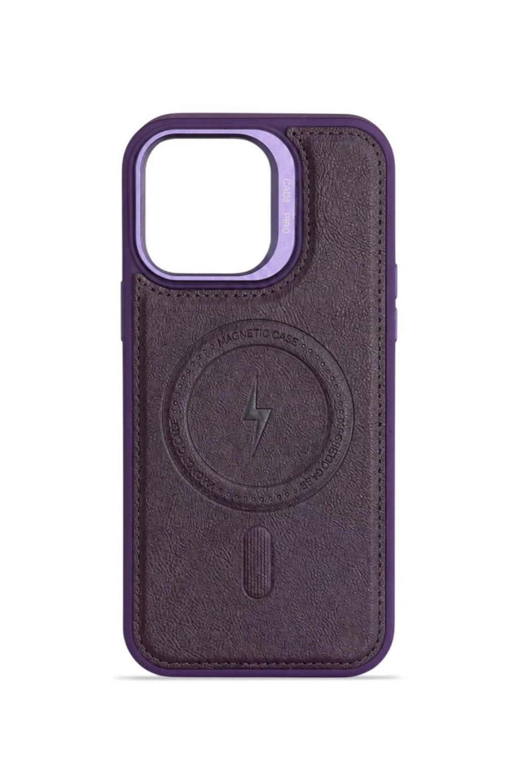 iPhone 11 GripStand MagSafe Deri Kılıf Mor