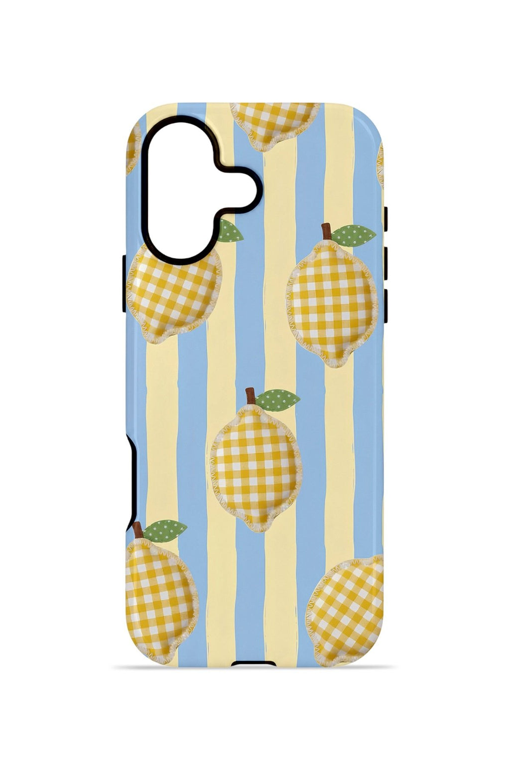 iPhone 16 Plus Vorian Çift Katmanlı MagSafe Kılıf Gingham Lemon Grove