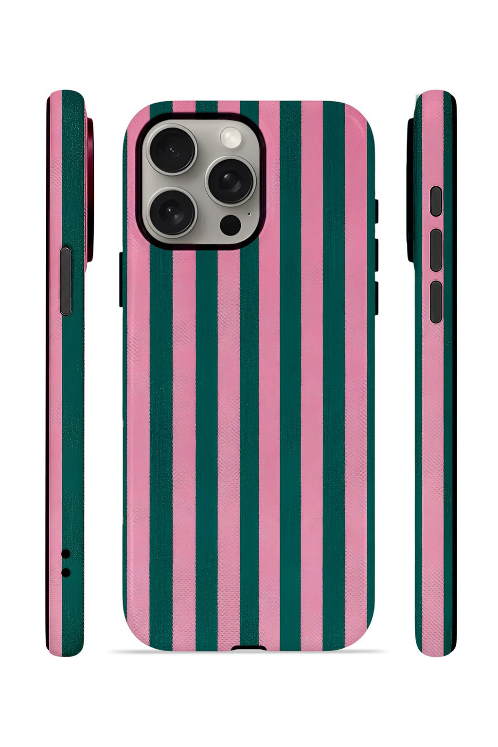 iPhone 15 Pro Max Vorian Çift Katmanlı MagSafe Kılıf Pink Navy Cabana