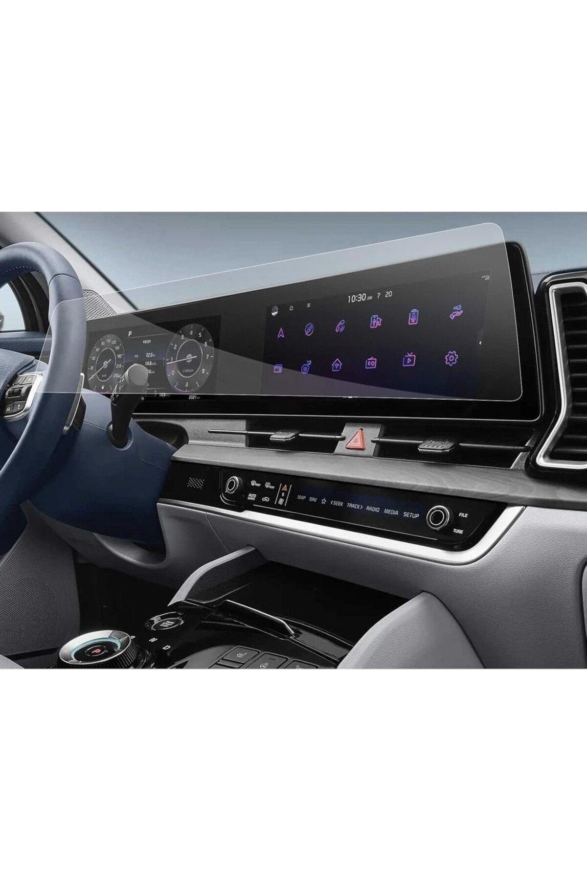 Kia Yeni Sportage 12.3 Inç Navigasyon Uyumlu 9H Nano Anti-Broken Ekran Koruyucu