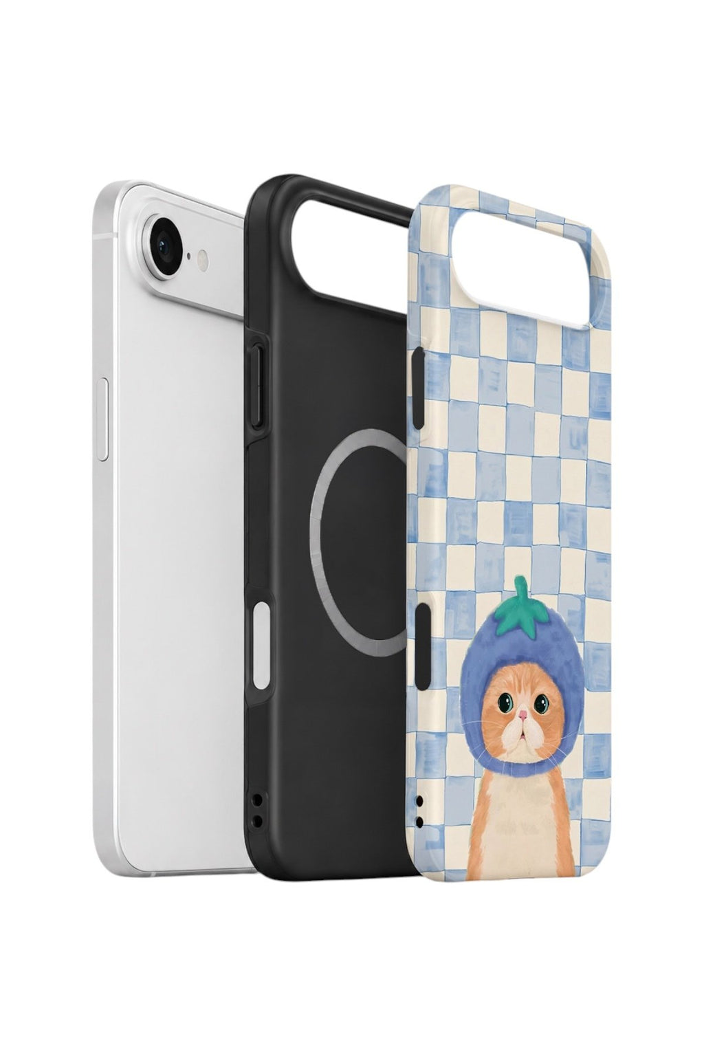 iPhone 17 Air Vorian Çift Katmanlı MagSafe Kılıf Blueberry Cat Check