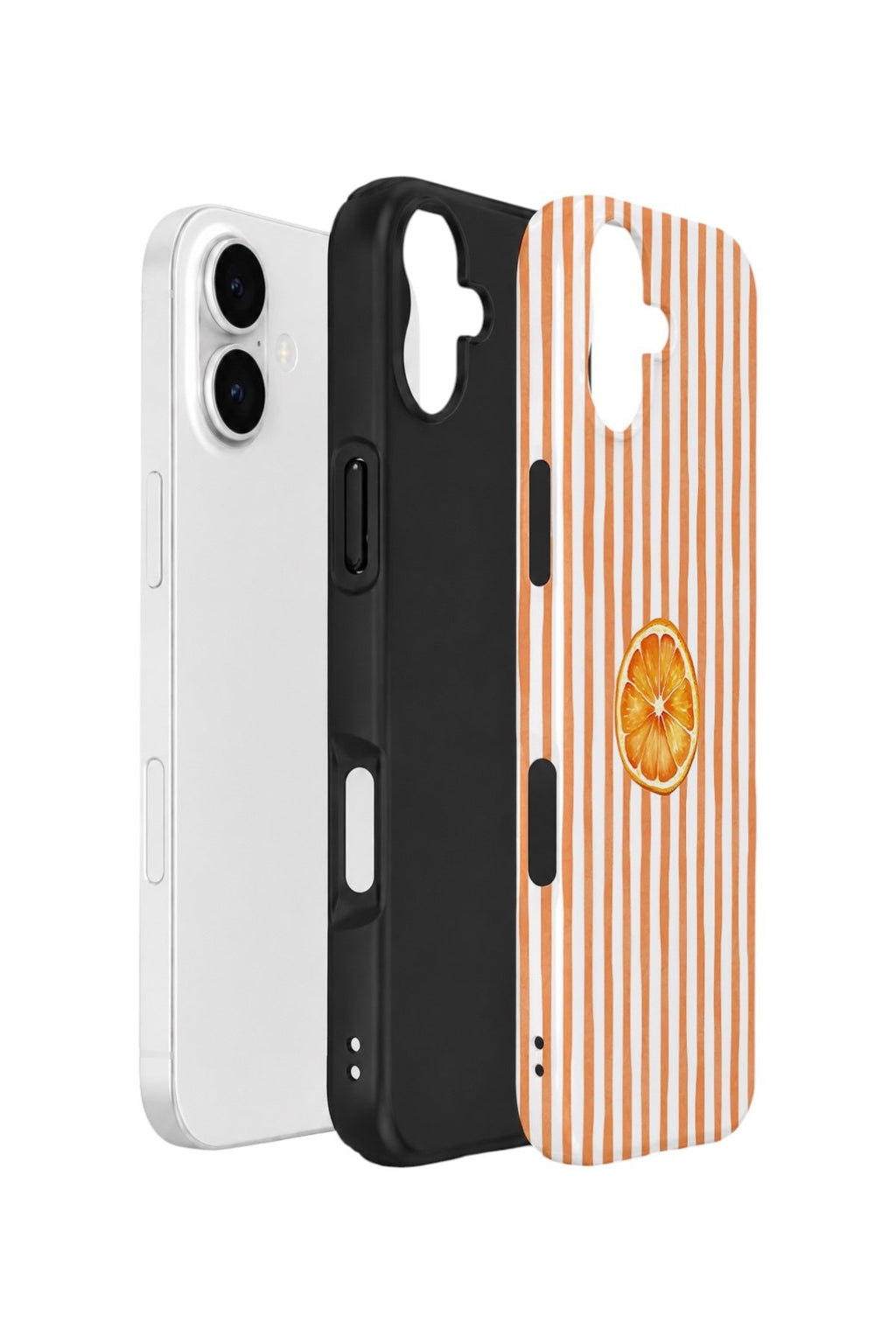 iPhone 16 Plus Vorian Çift Katmanlı Kılıf Orange Slice Stripe