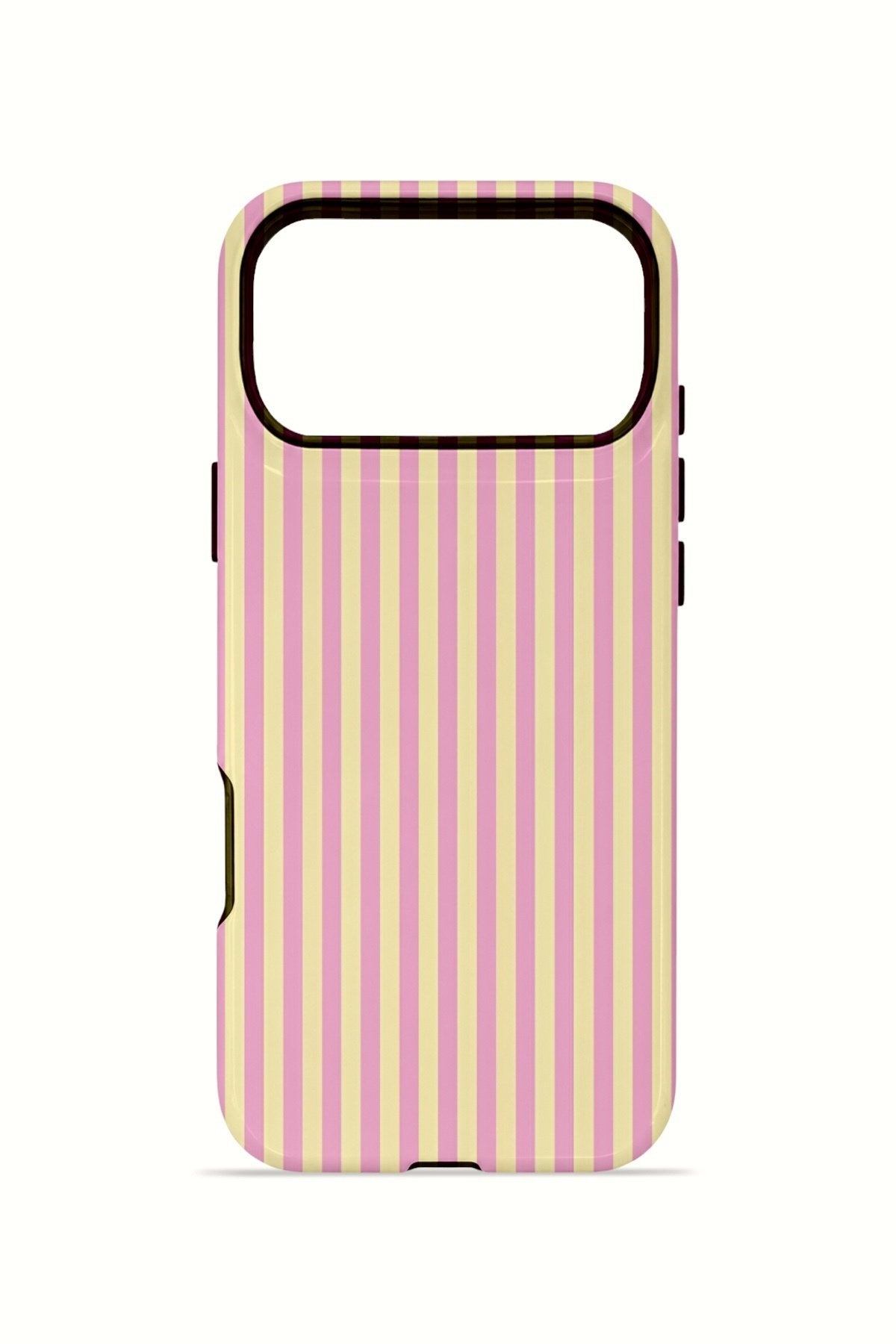 iPhone 17 Pro Max Vorian Çift Katmanlı MagSafe Kılıf Lemon Candy Pinstripe