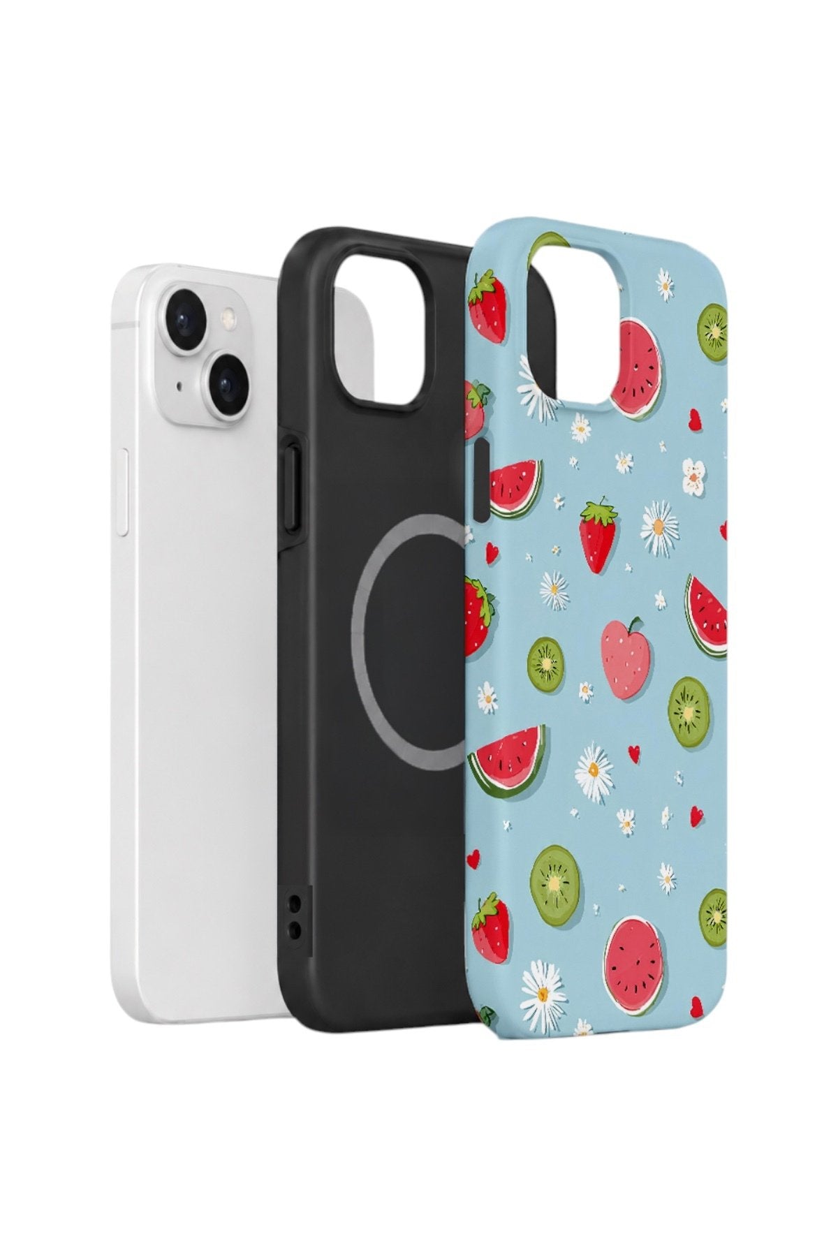 iPhone 13 Vorian Çift Katmanlı MagSafe Kılıf Fruit Confetti Sky